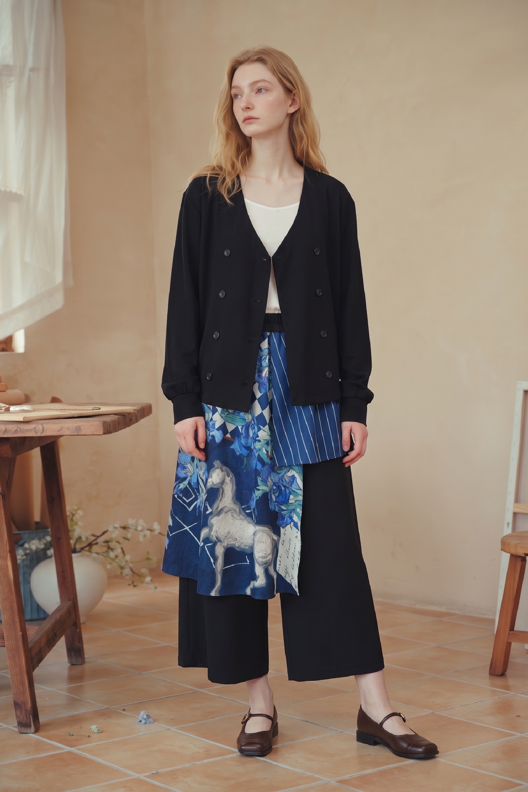 Round‑neck Long‑sleeve Knit Top-LYONSENS