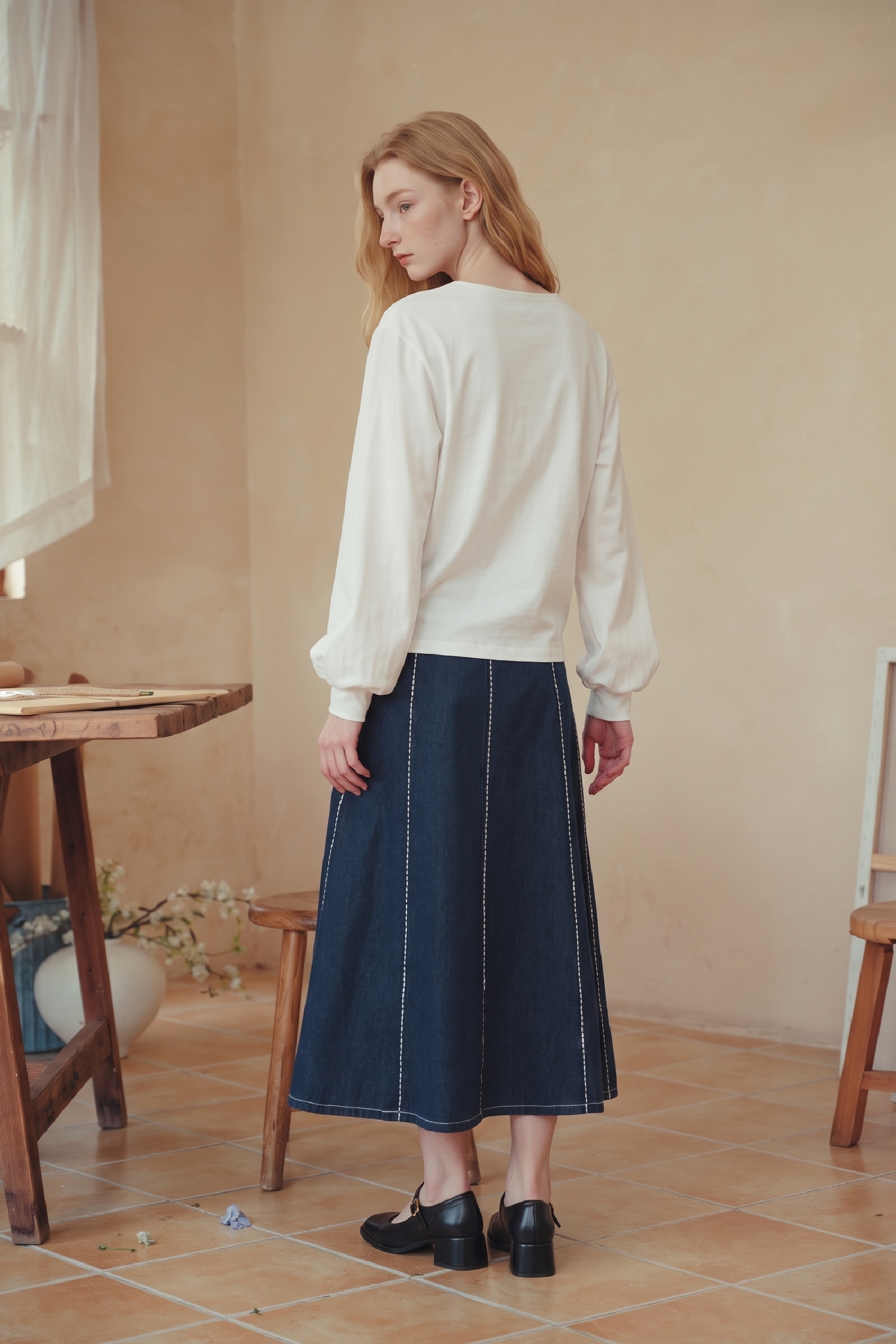 Round‑neck Long‑sleeve Knit Top-LYONSENS