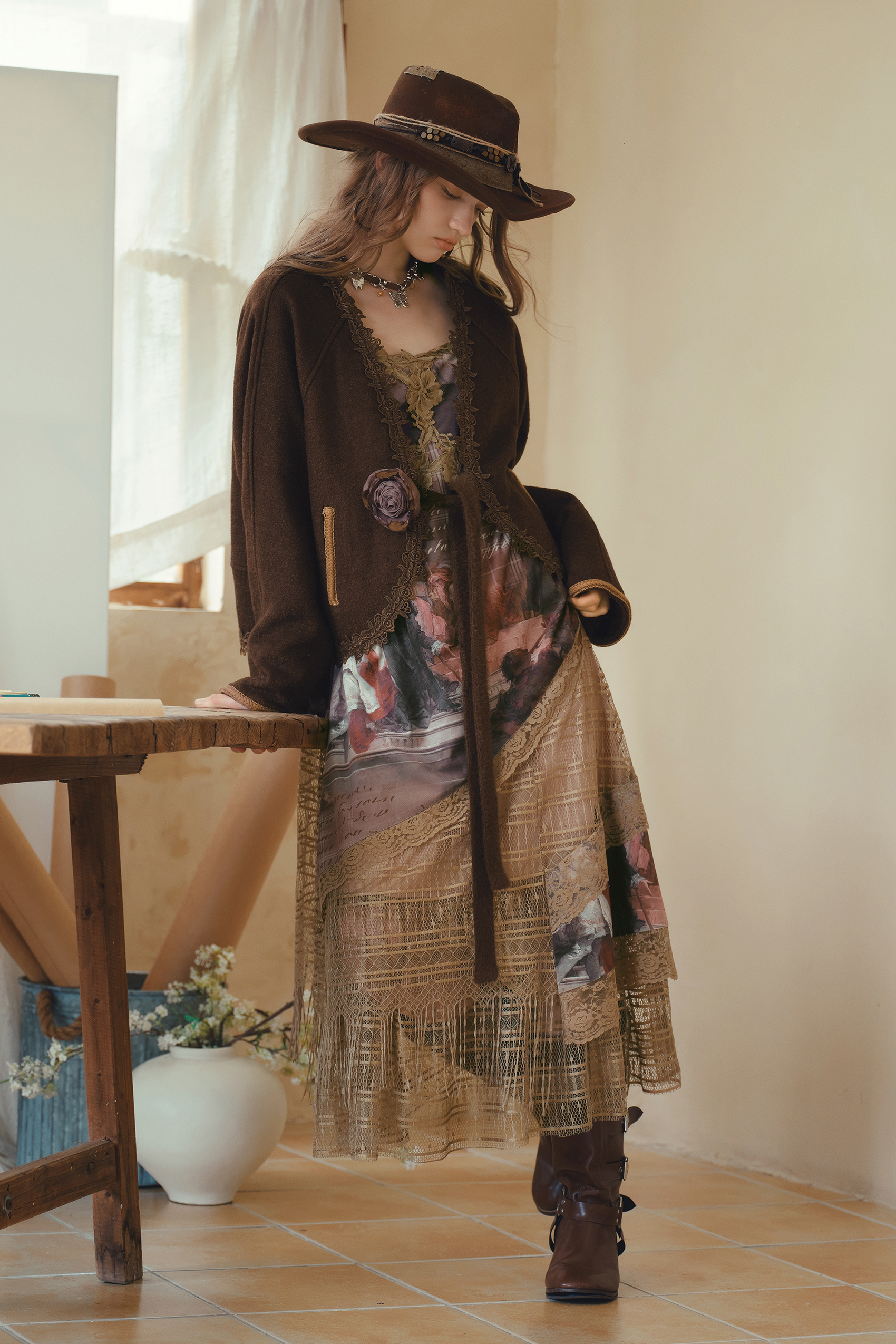 Loose Knit Cardigan-LYONSENS