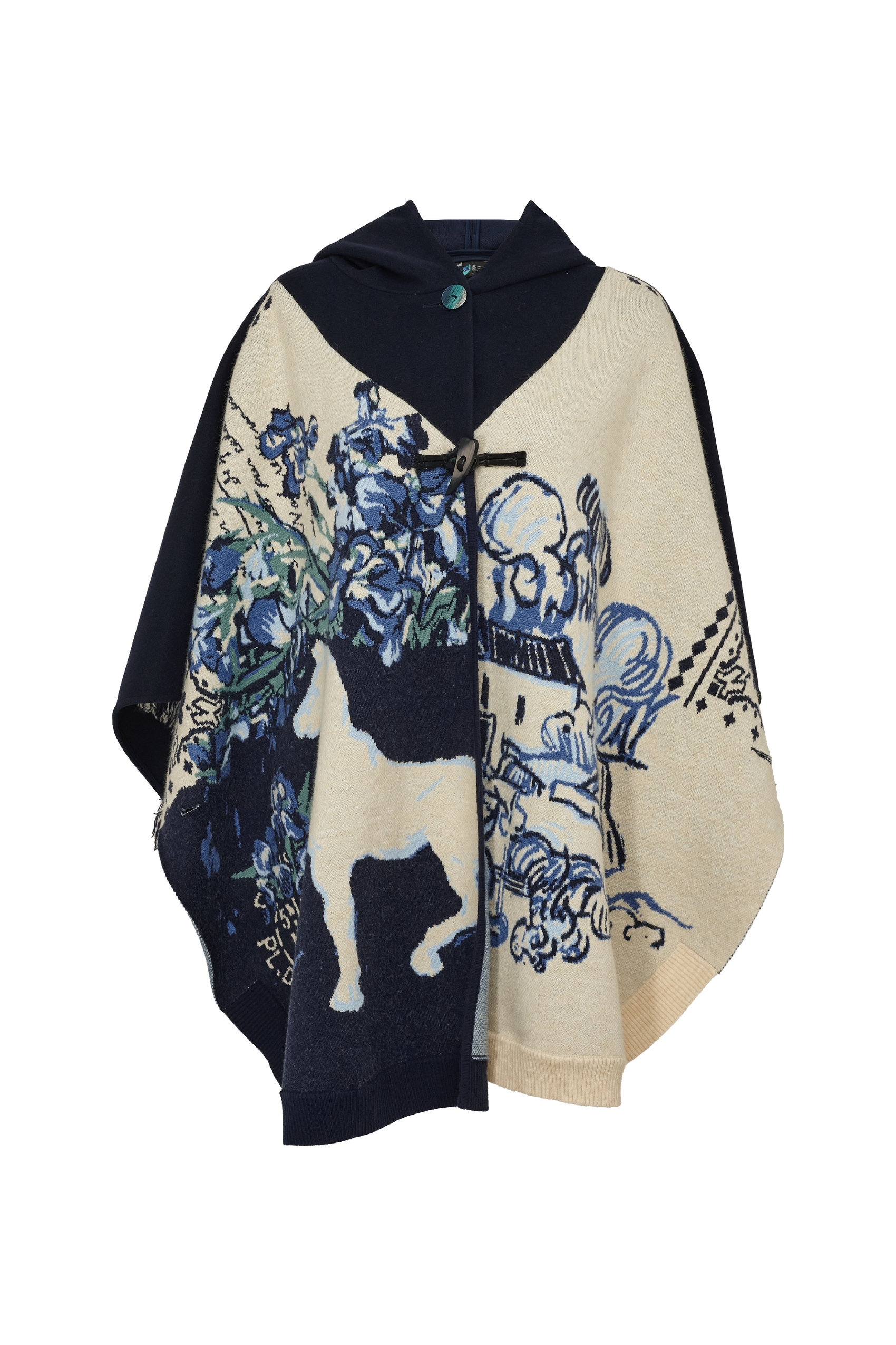 Printed Cape Coat-LYONSENS