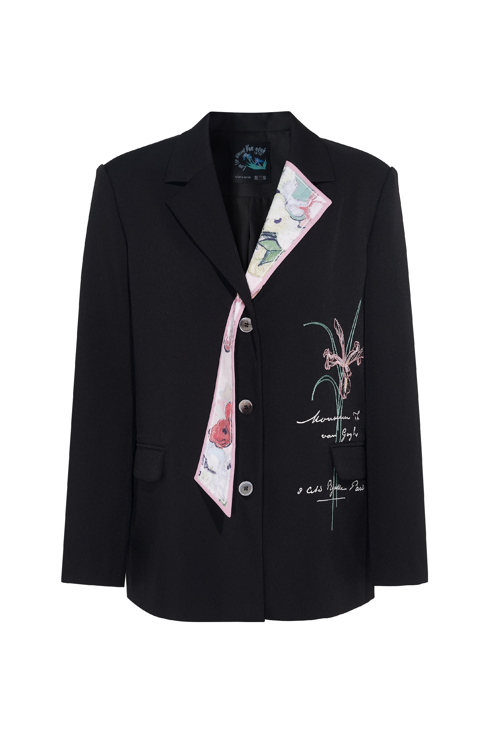 Tie Print Tailored Blazer