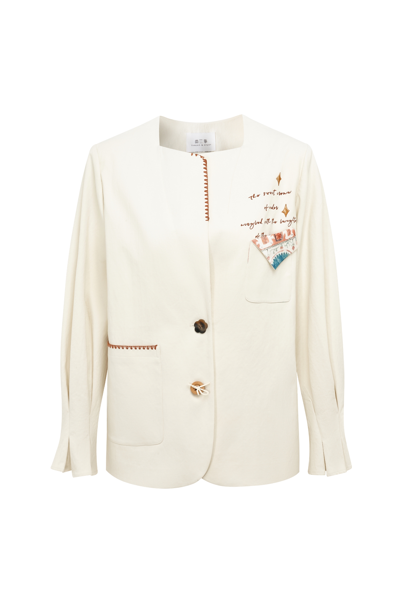 White Casual Blazer-LYONSENS