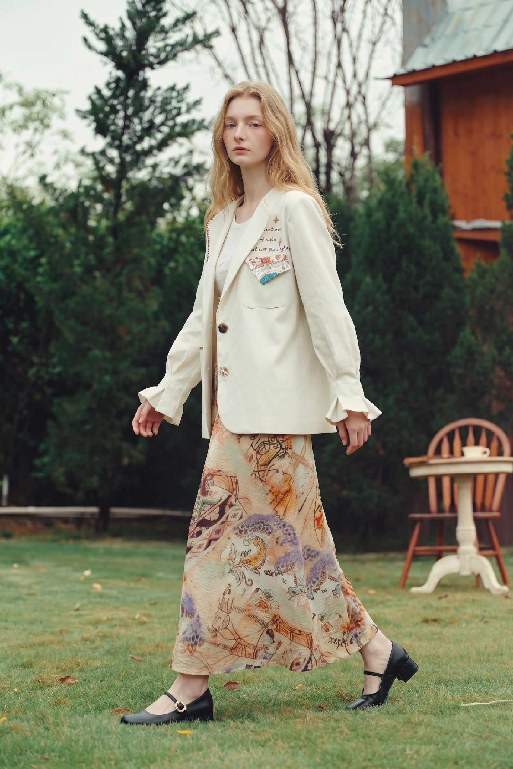 White Casual Blazer-LYONSENS