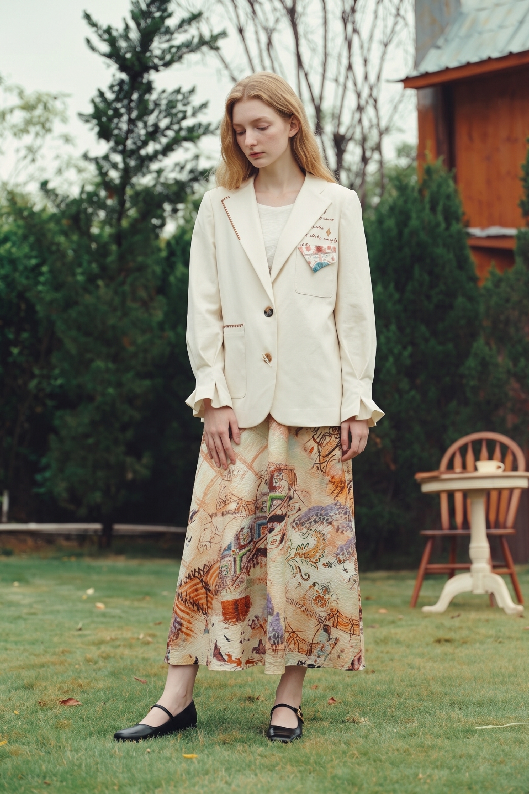 White Casual Blazer-LYONSENS