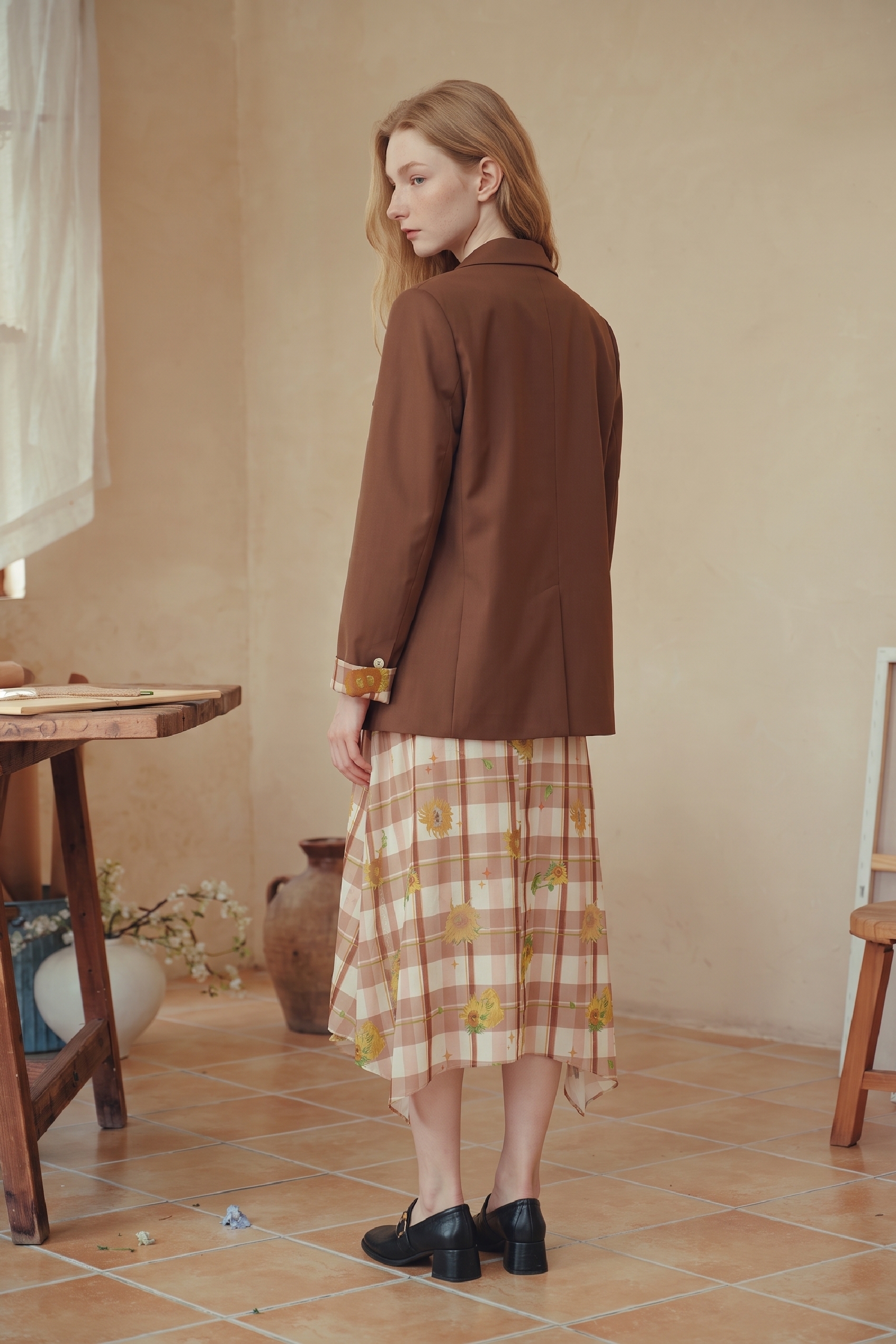 Brown Casual Blazer-LYONSENS