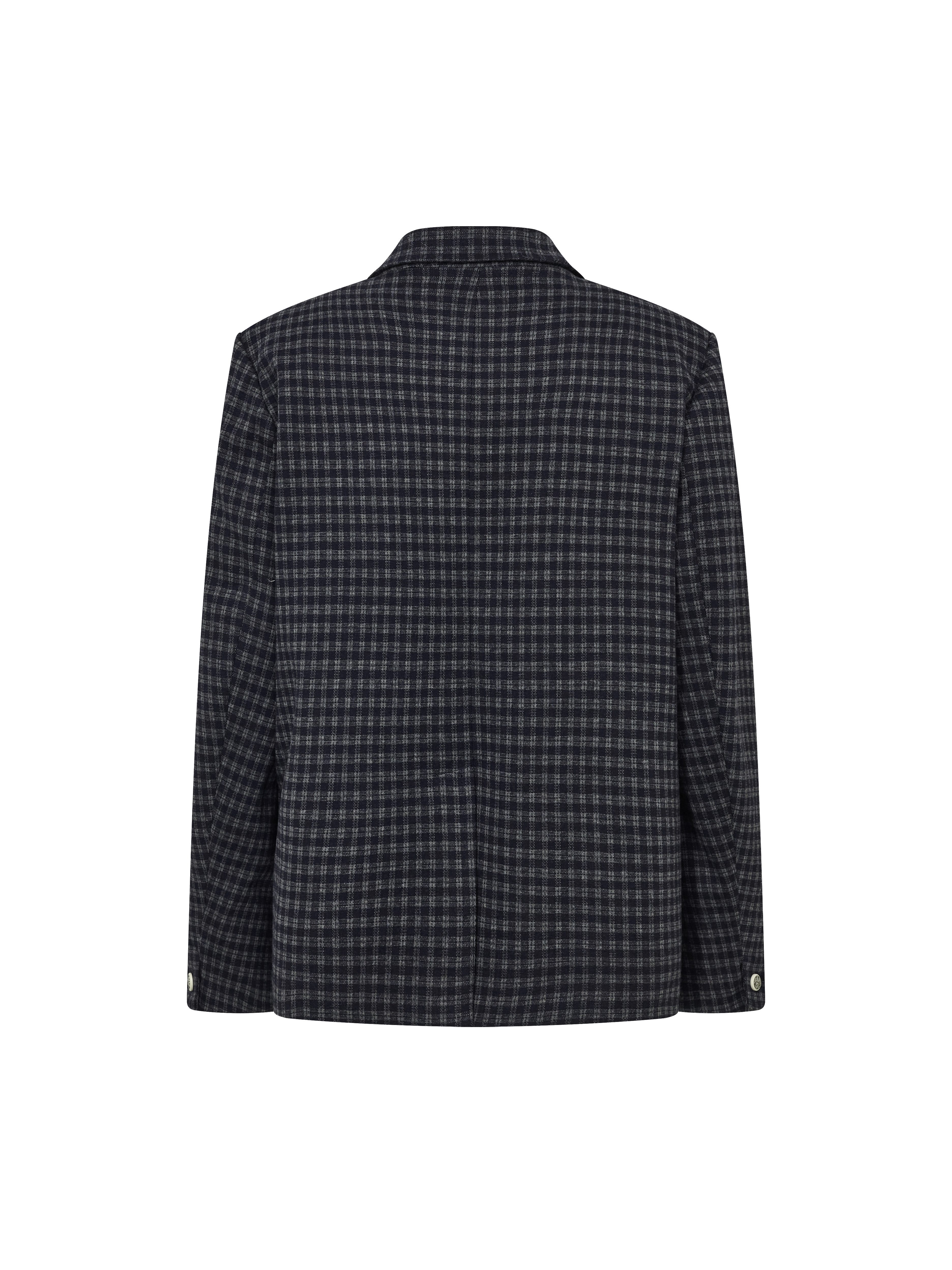 Textured Print Turn-Down Collar Cropped Suit Jacket