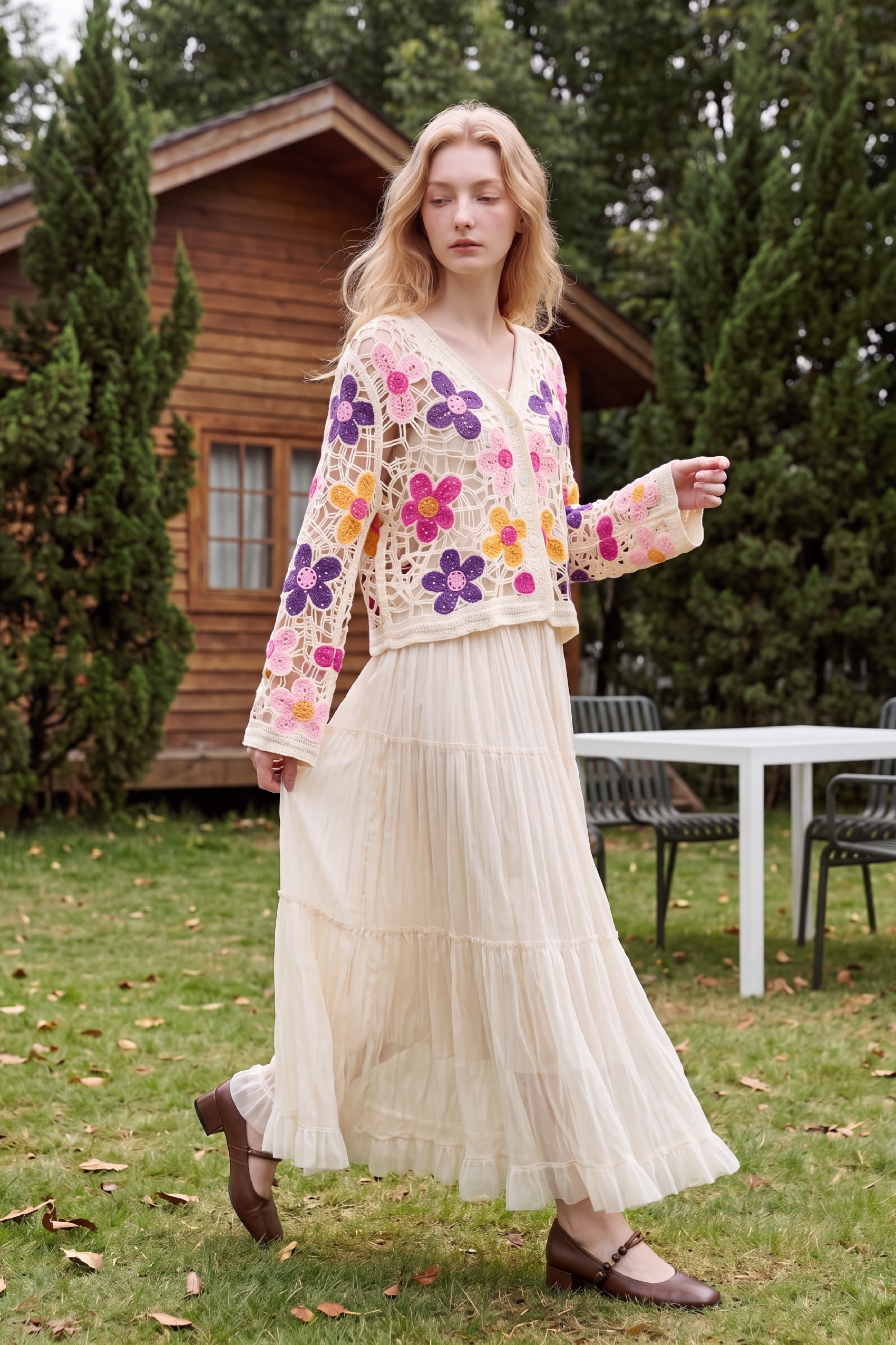 Hollow Out Knit Cardigan