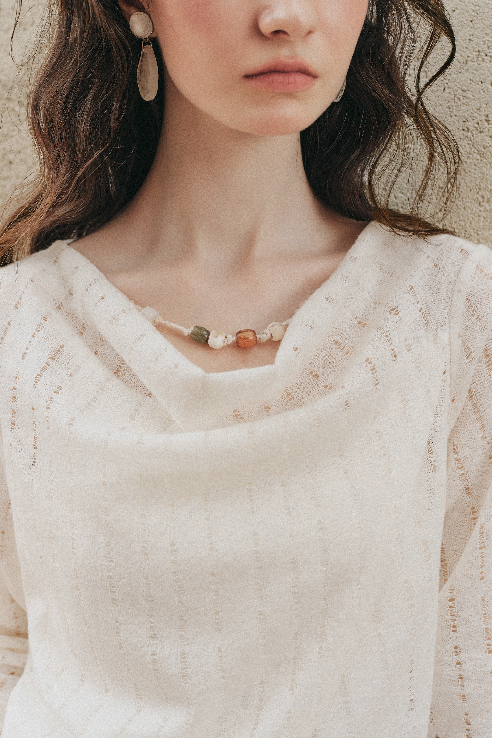 Cowl Neck Long Sleeve Knit Top-LYONSENS