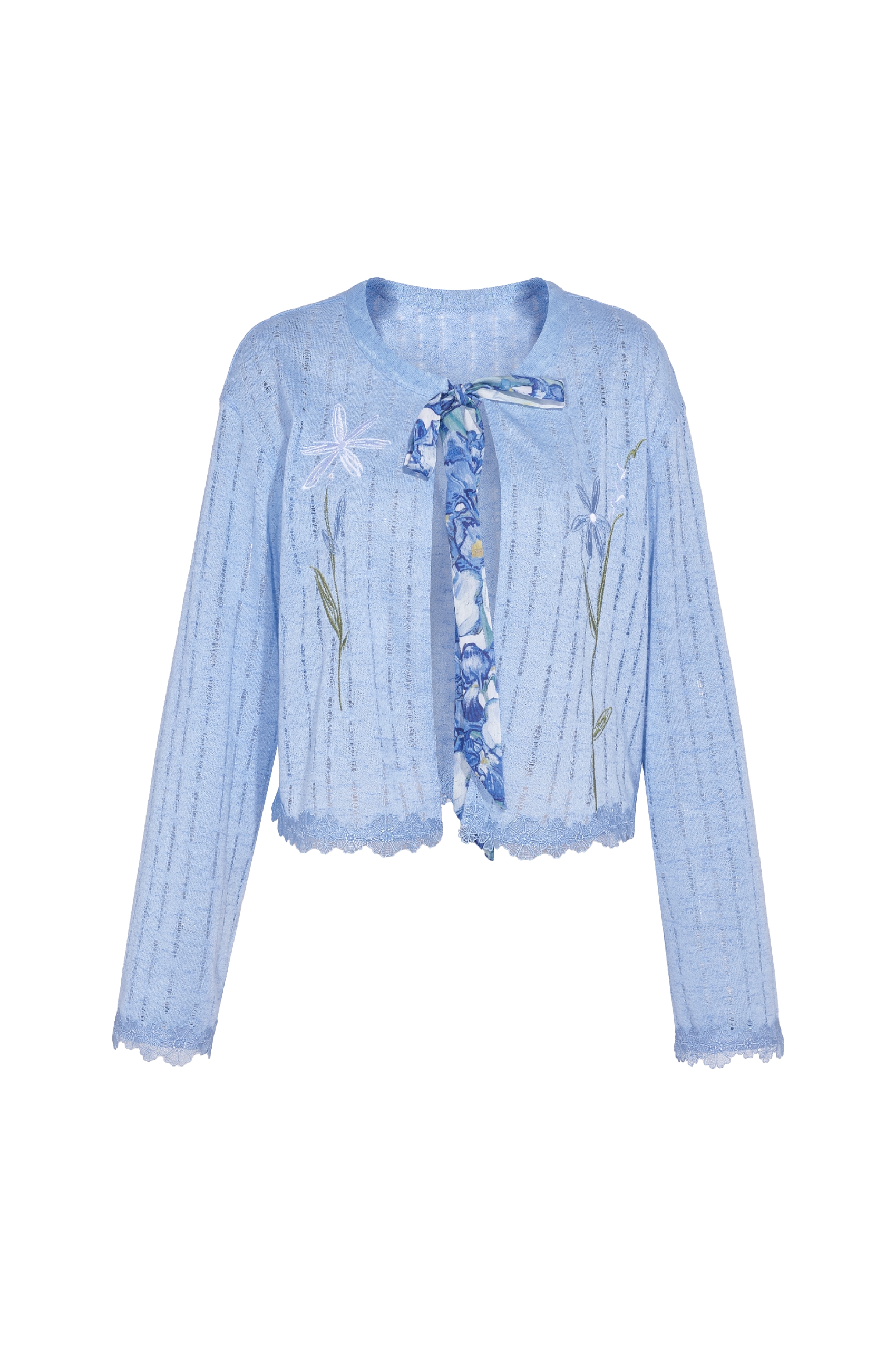 Floral Print Long Sleeve Knit Two Piece Set