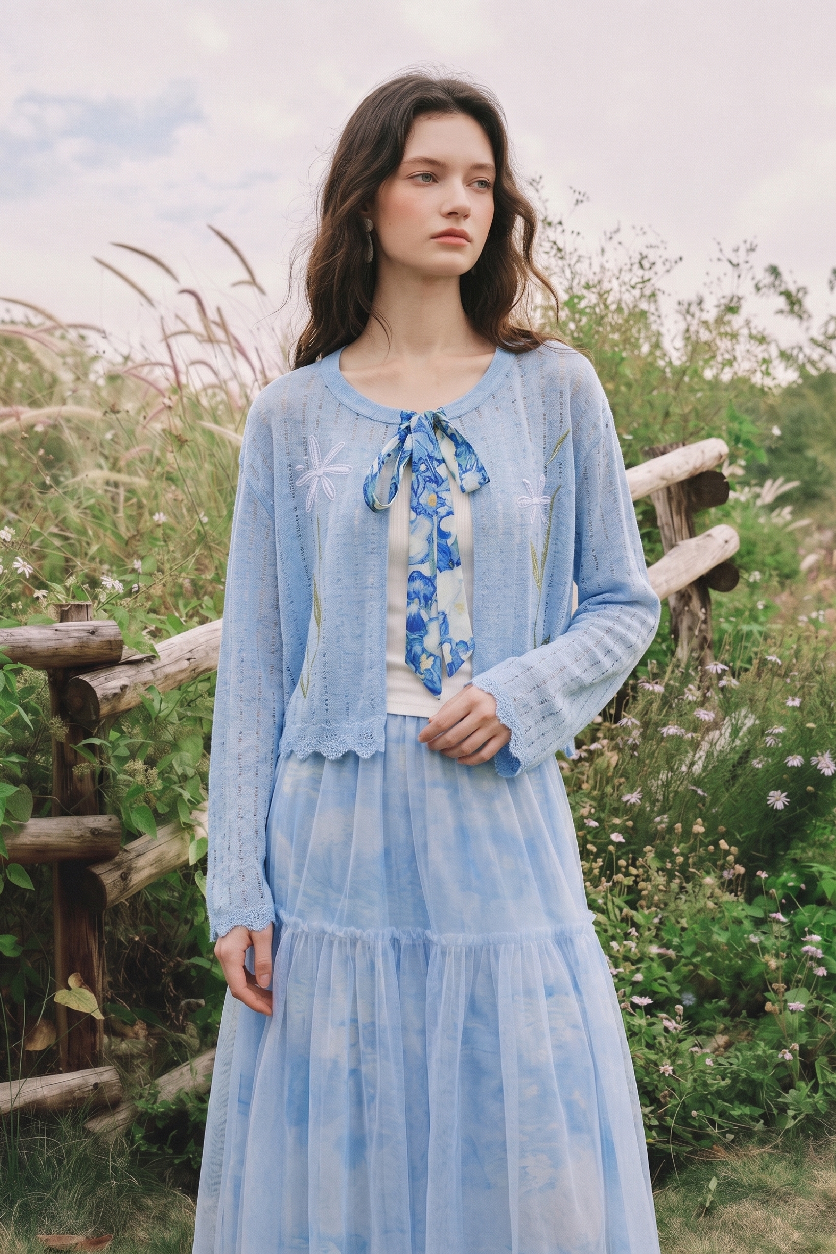 Floral Print Long Sleeve Knit Two Piece Set