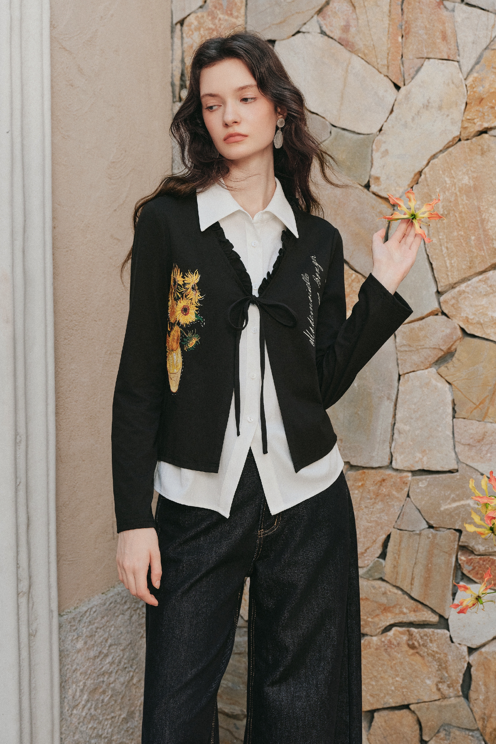 Color Block Spliced Knit Cardigan