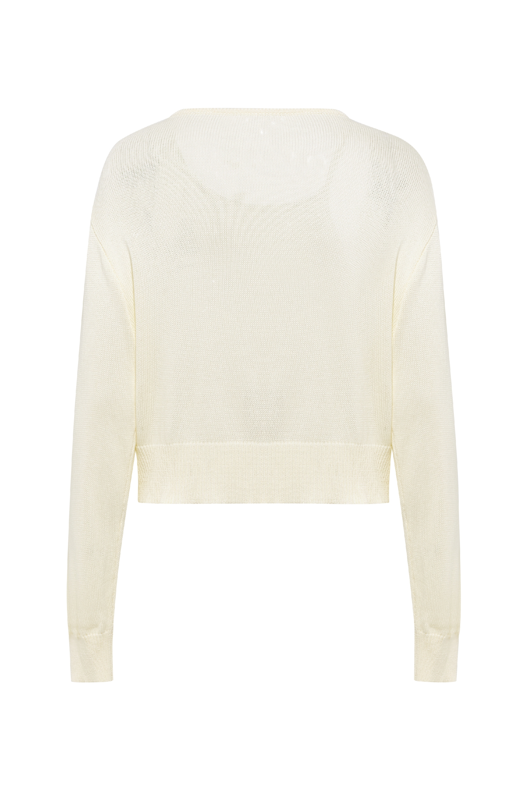 Waist Cinched Embroidered Knit Top