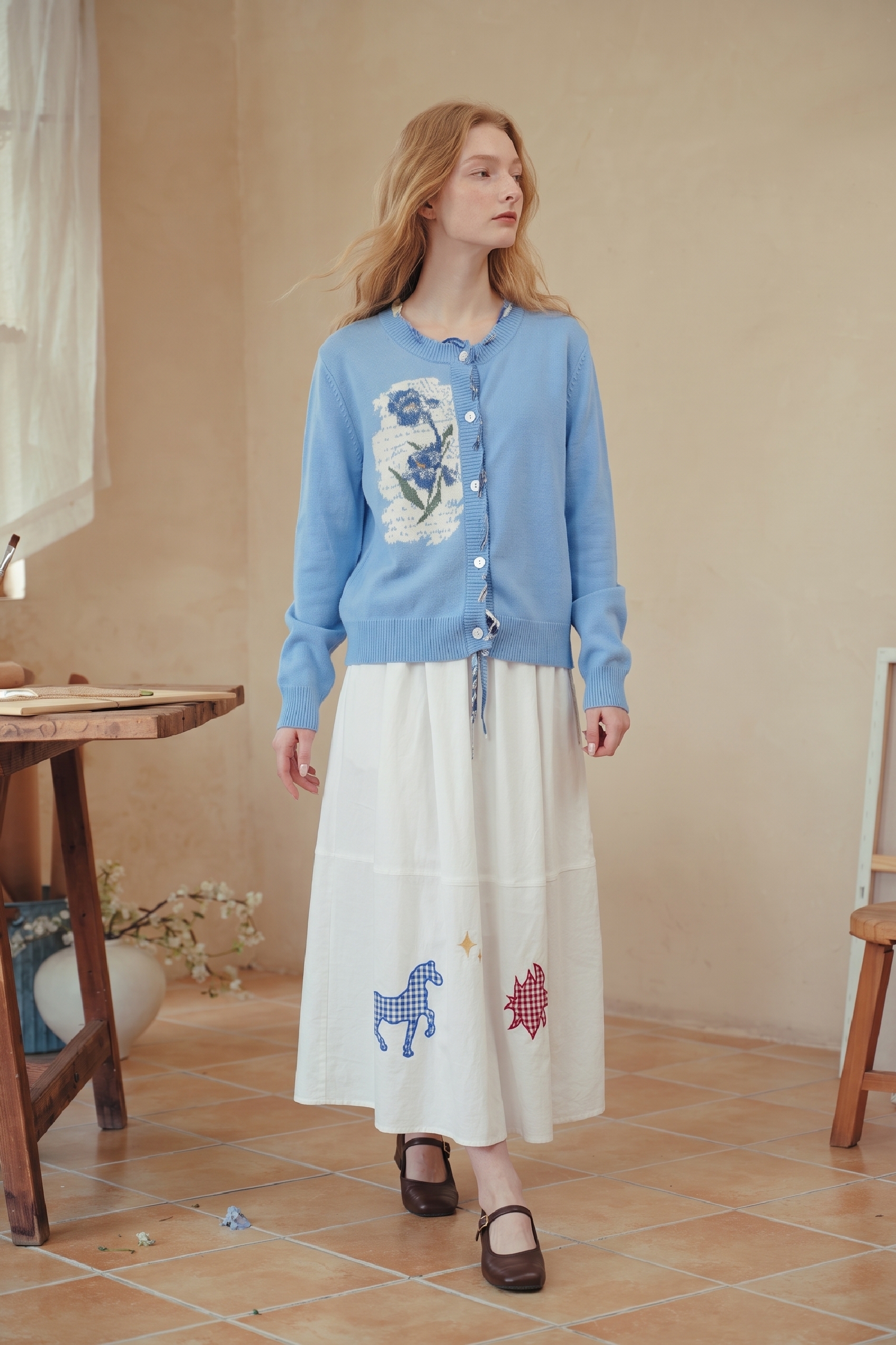 Printed Knit Cardigan-LYONSENS