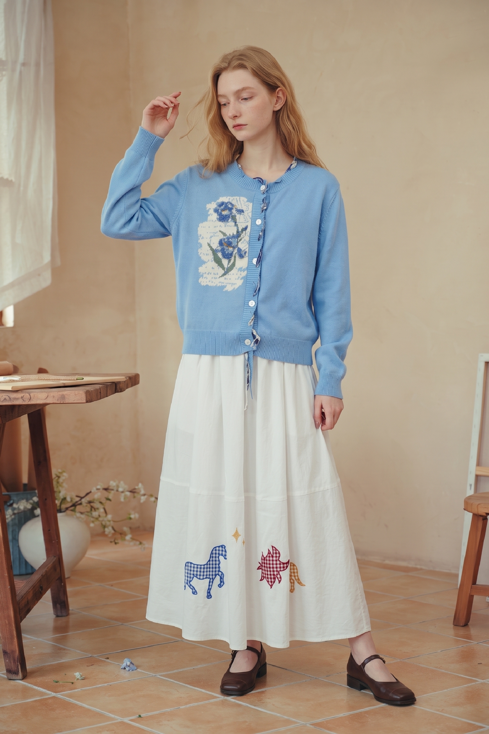 Printed Knit Cardigan-LYONSENS