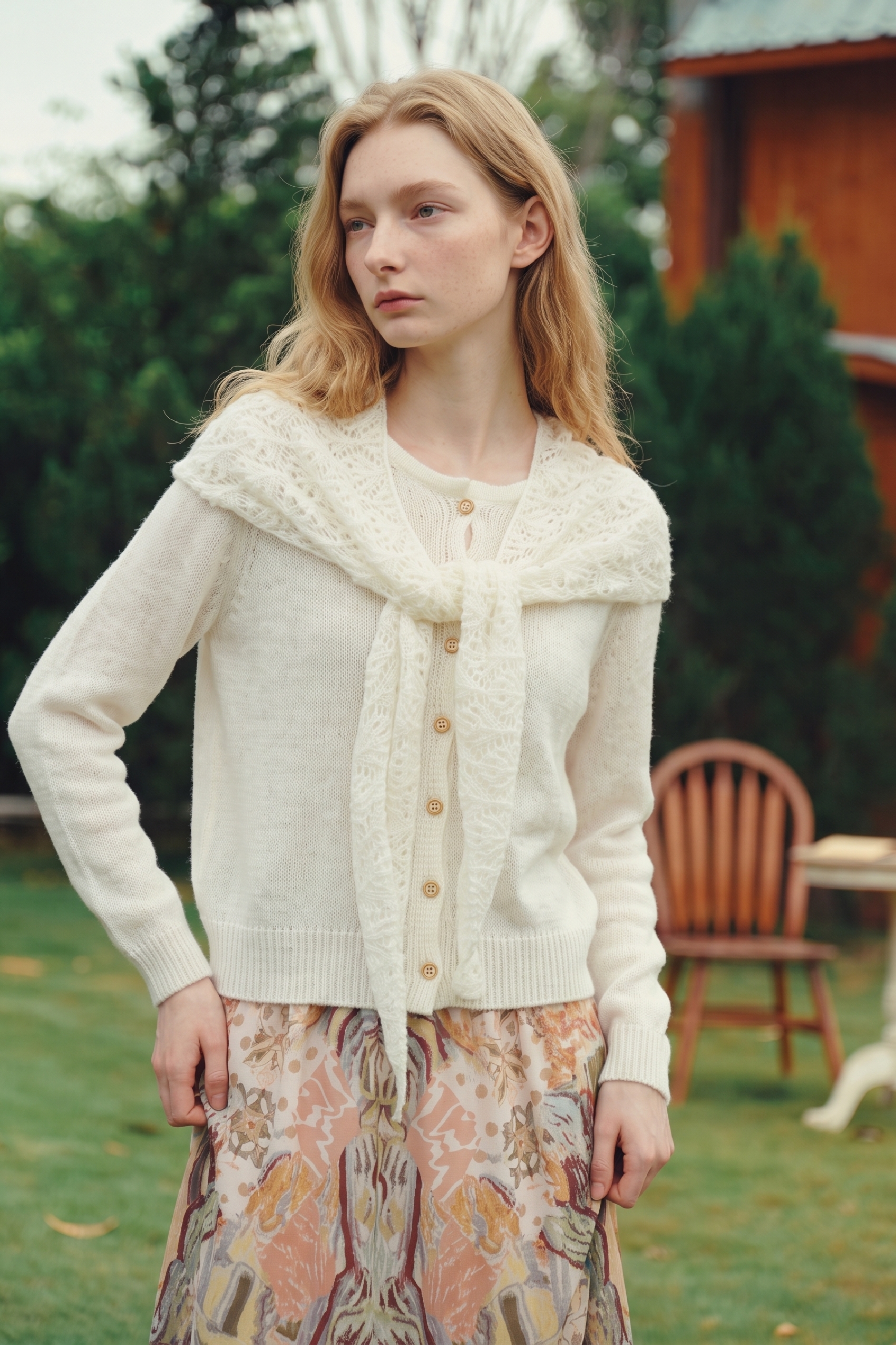 Lace Knit Cardigan-LYONSENS