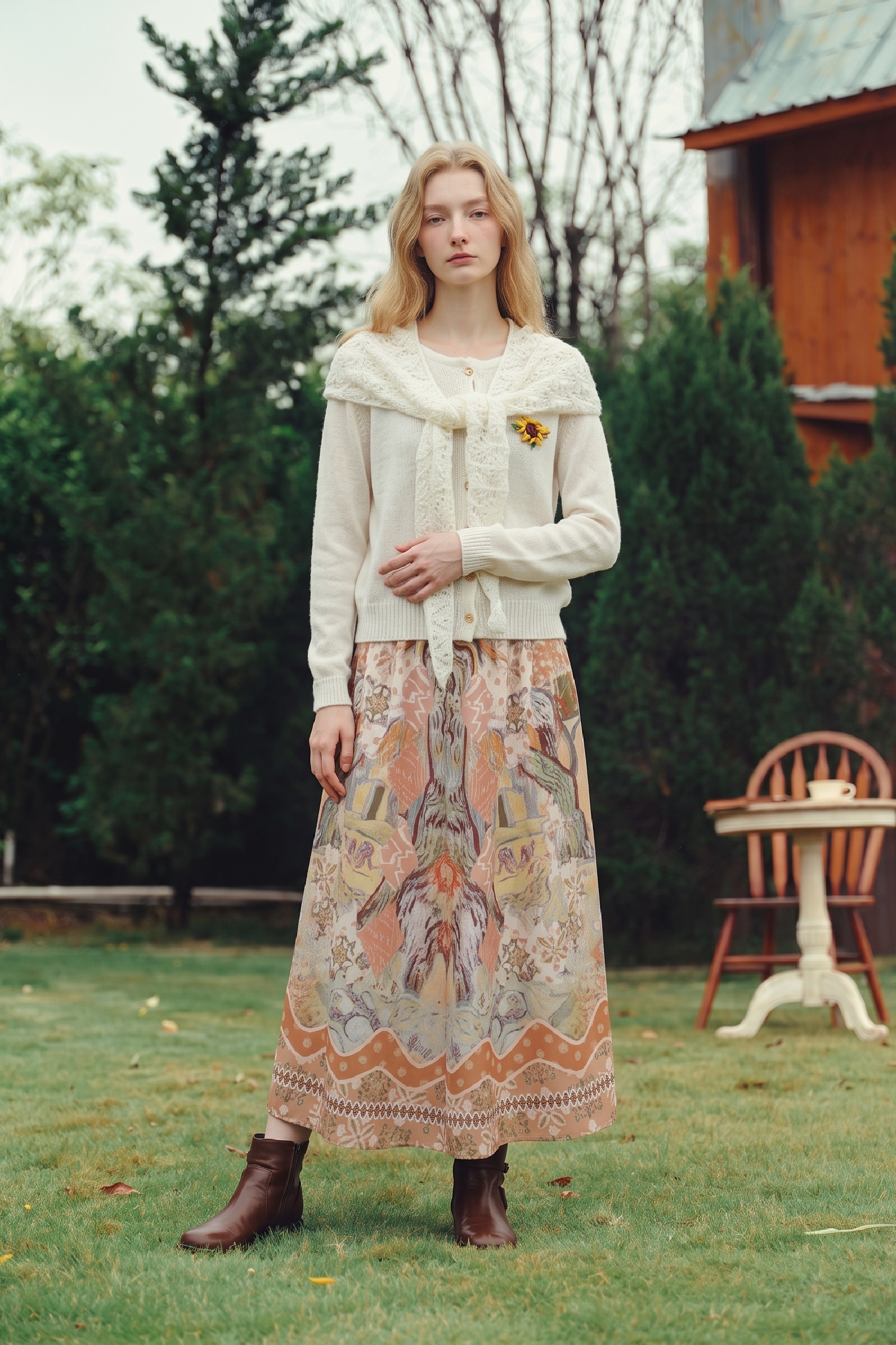 Lace Knit Cardigan-LYONSENS