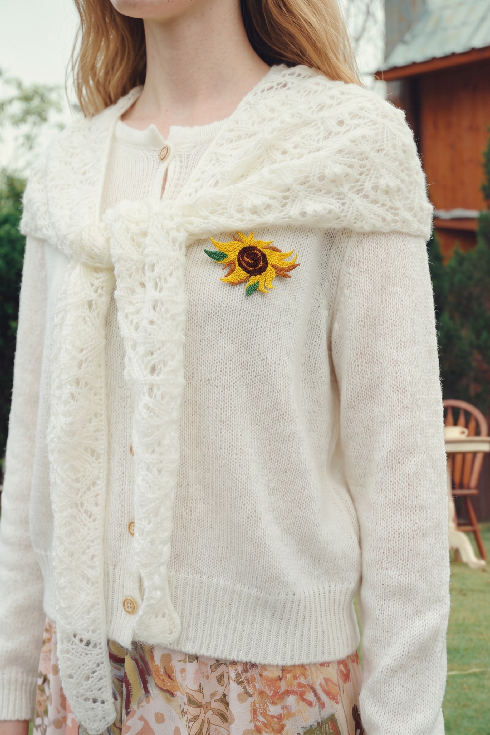 Lace Knit Cardigan-LYONSENS