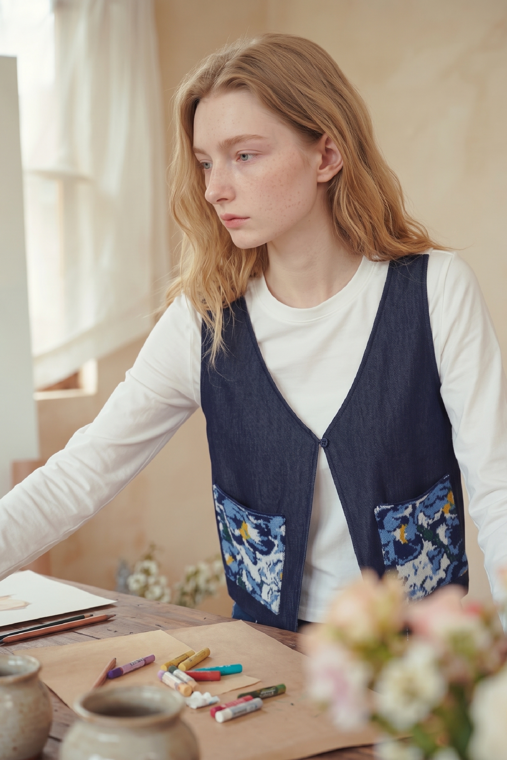 Spliced Knit Long‑sleeve Top-LYONSENS