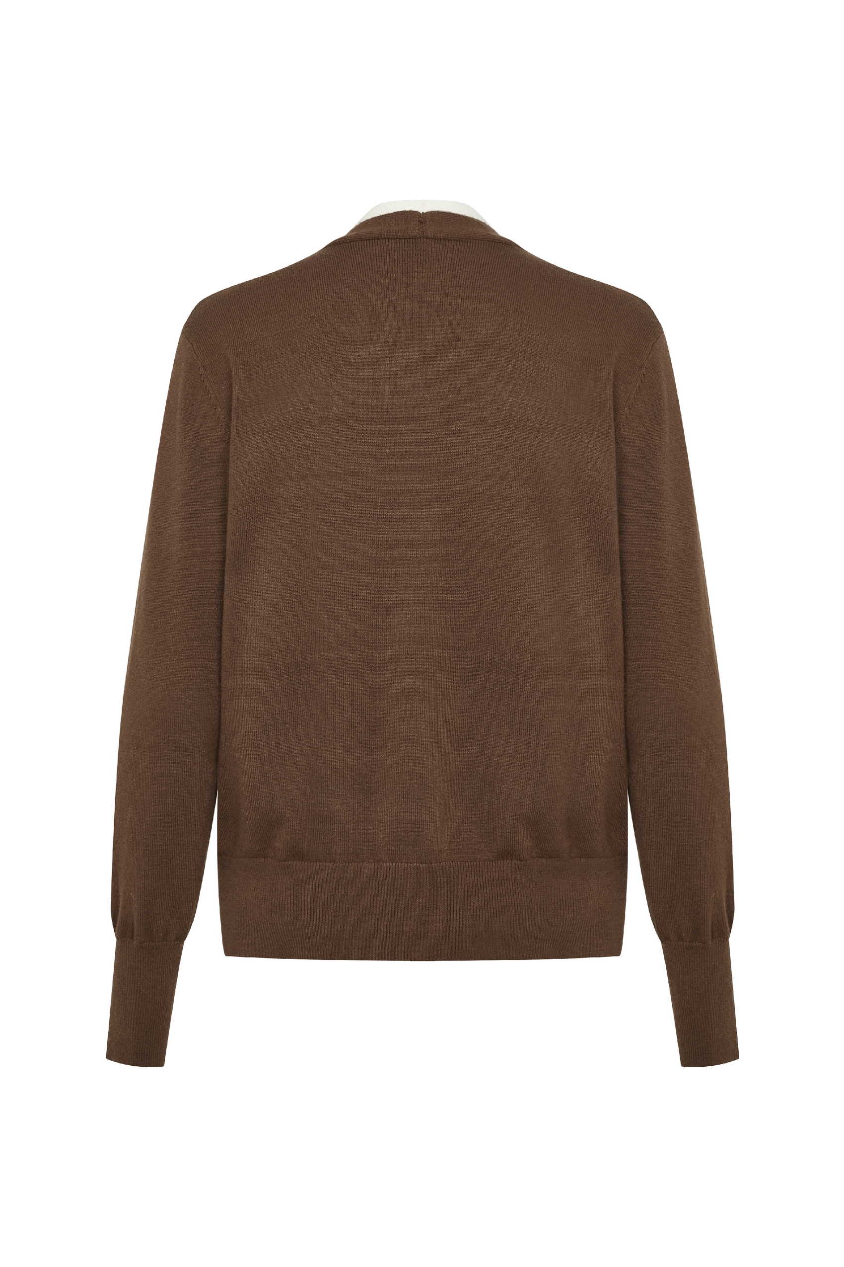Brown Folk Embroidered Tie-Front Cardigan-LYONSENS