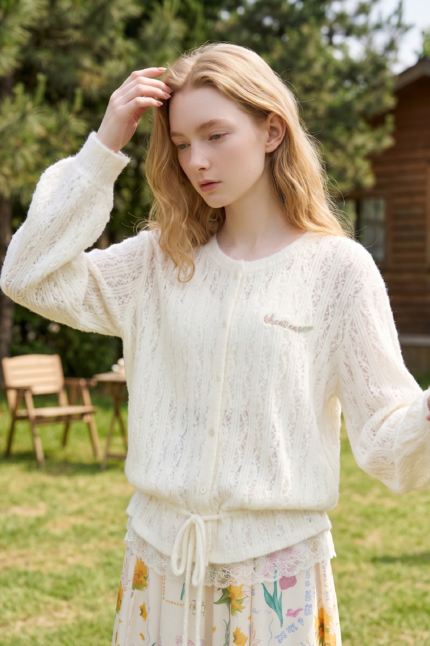 Hollow Out Knit Cardigan