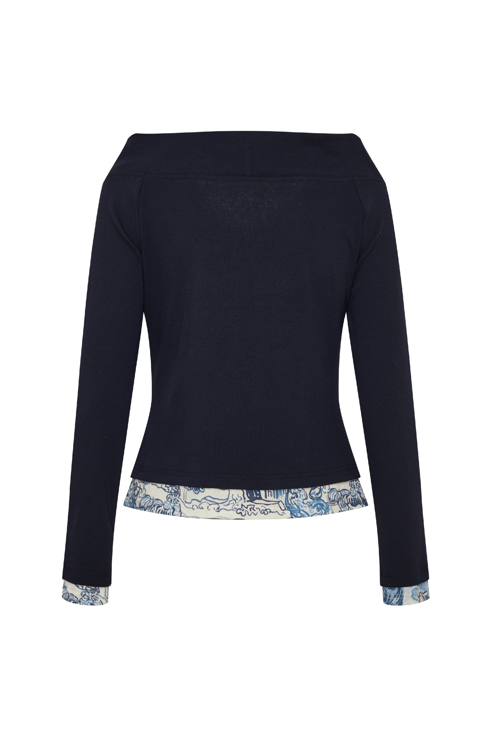 Long‑sleeve Top With Lace Splicing-LYONSENS
