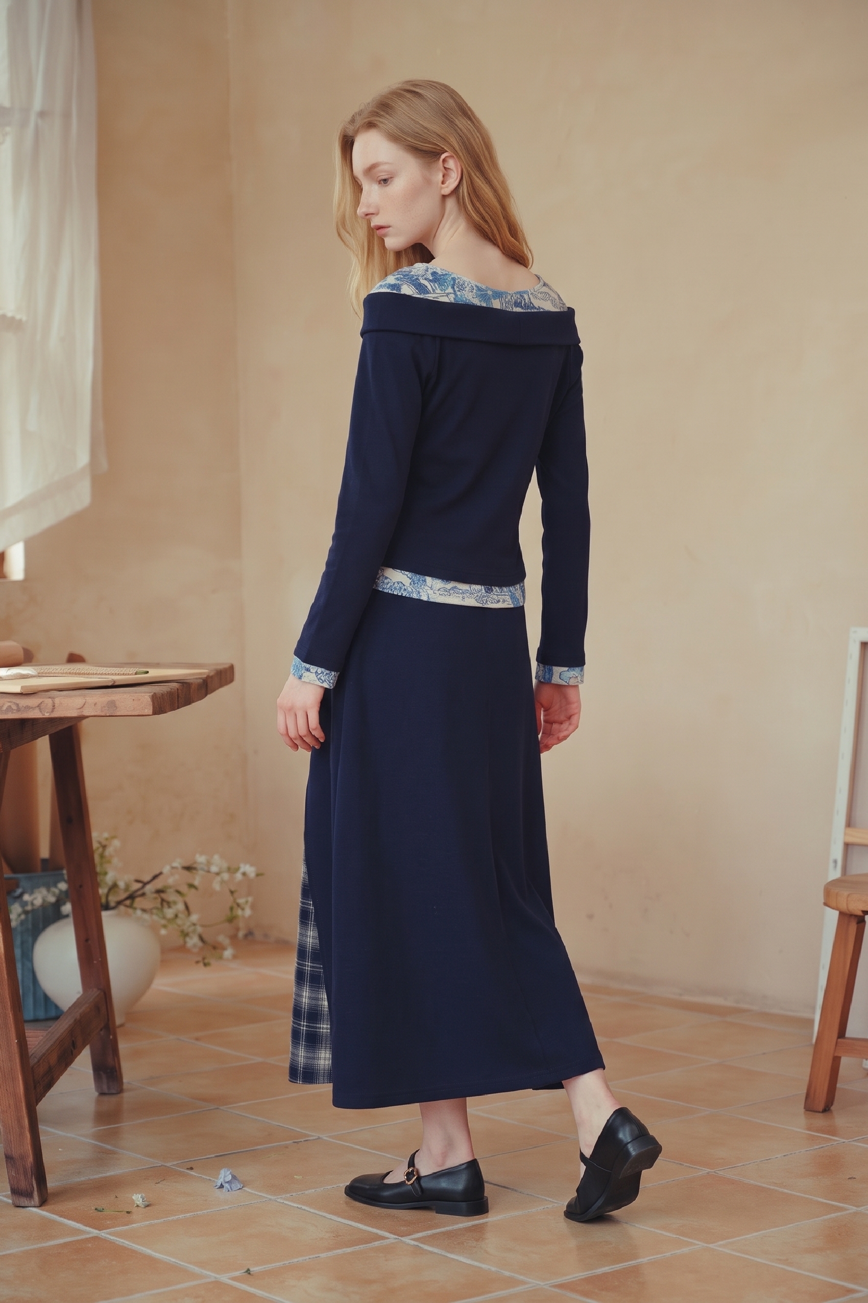 Long‑sleeve Top With Lace Splicing-LYONSENS