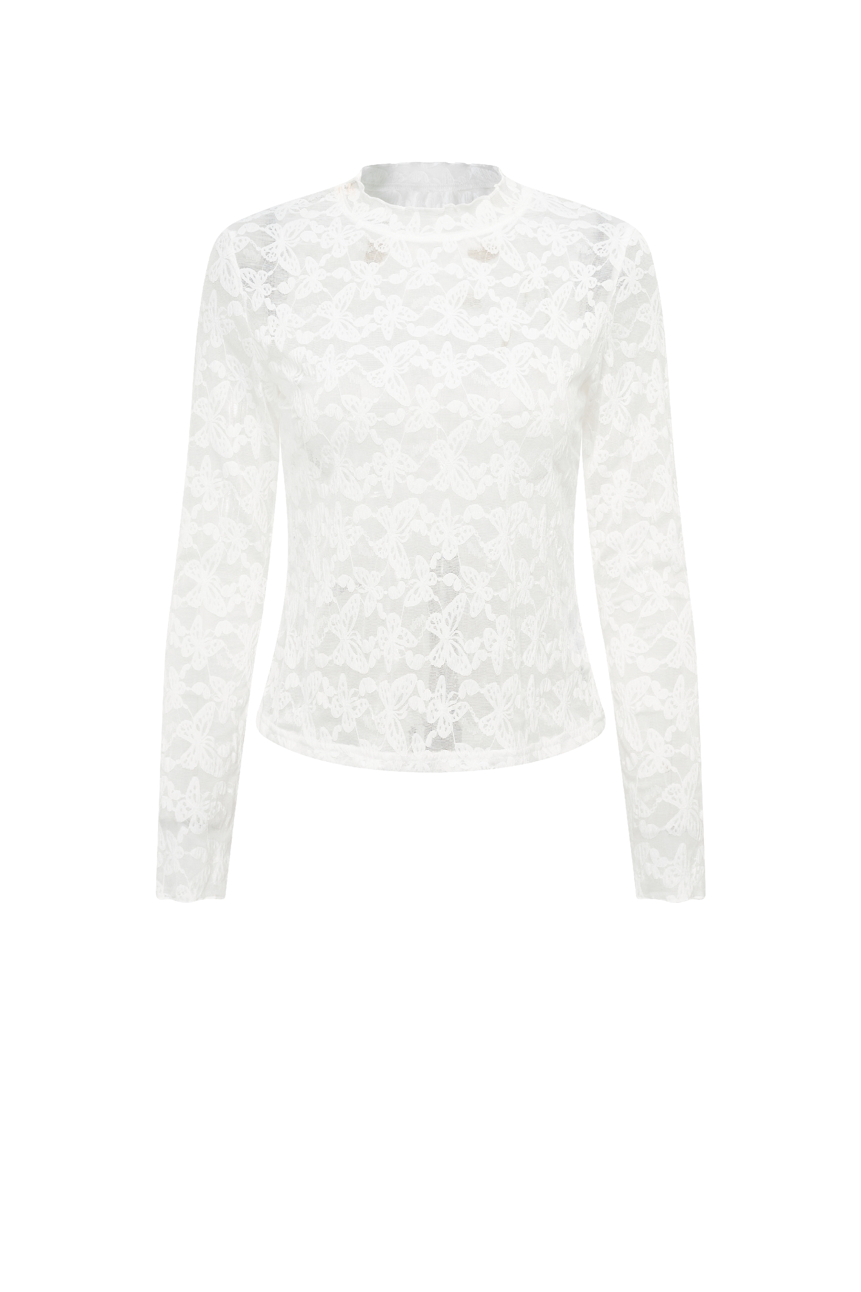 Hollow‑out Long‑sleeve Knit Top