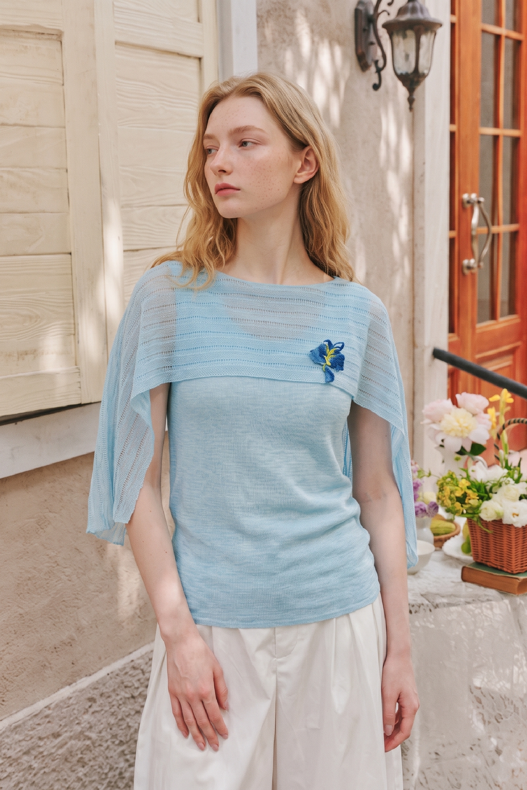 Cape‑style Short‑sleeve T‑shirt