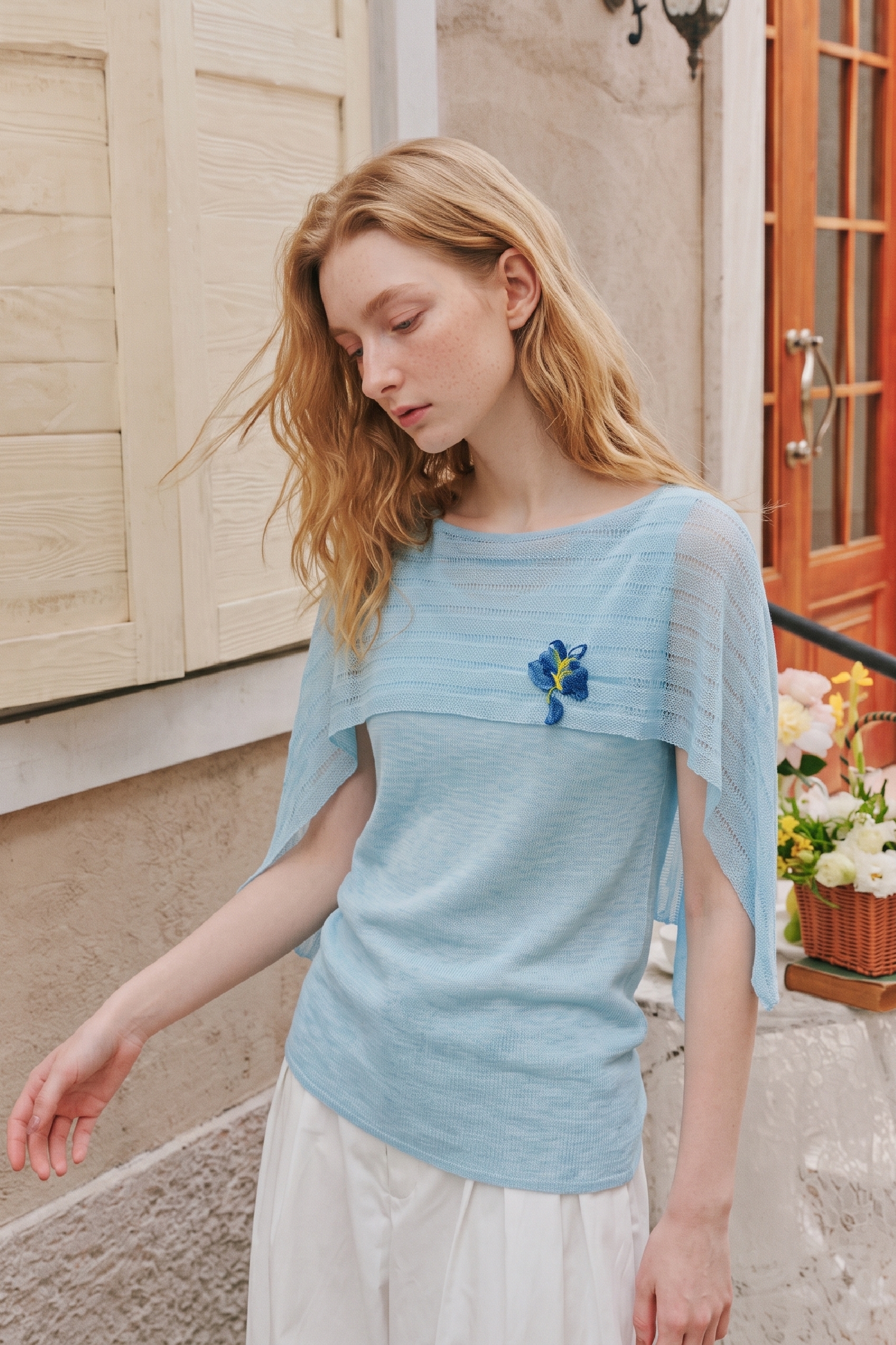 Cape‑style Short‑sleeve T‑shirt