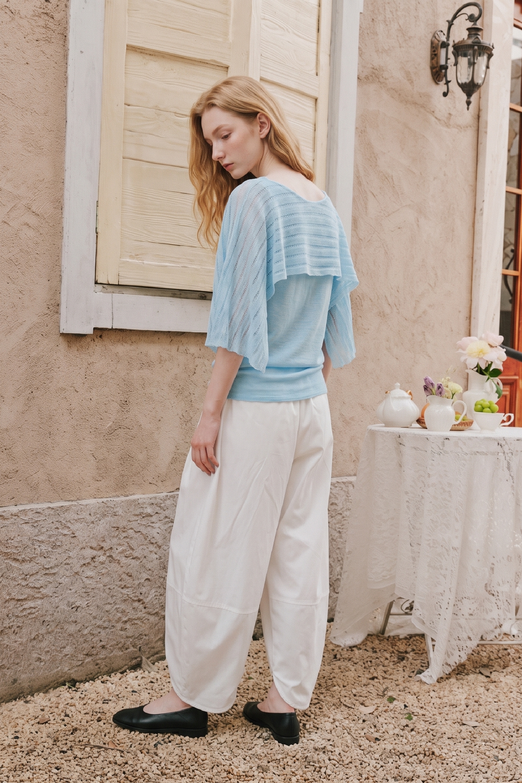 Cape‑style Short‑sleeve T‑shirt