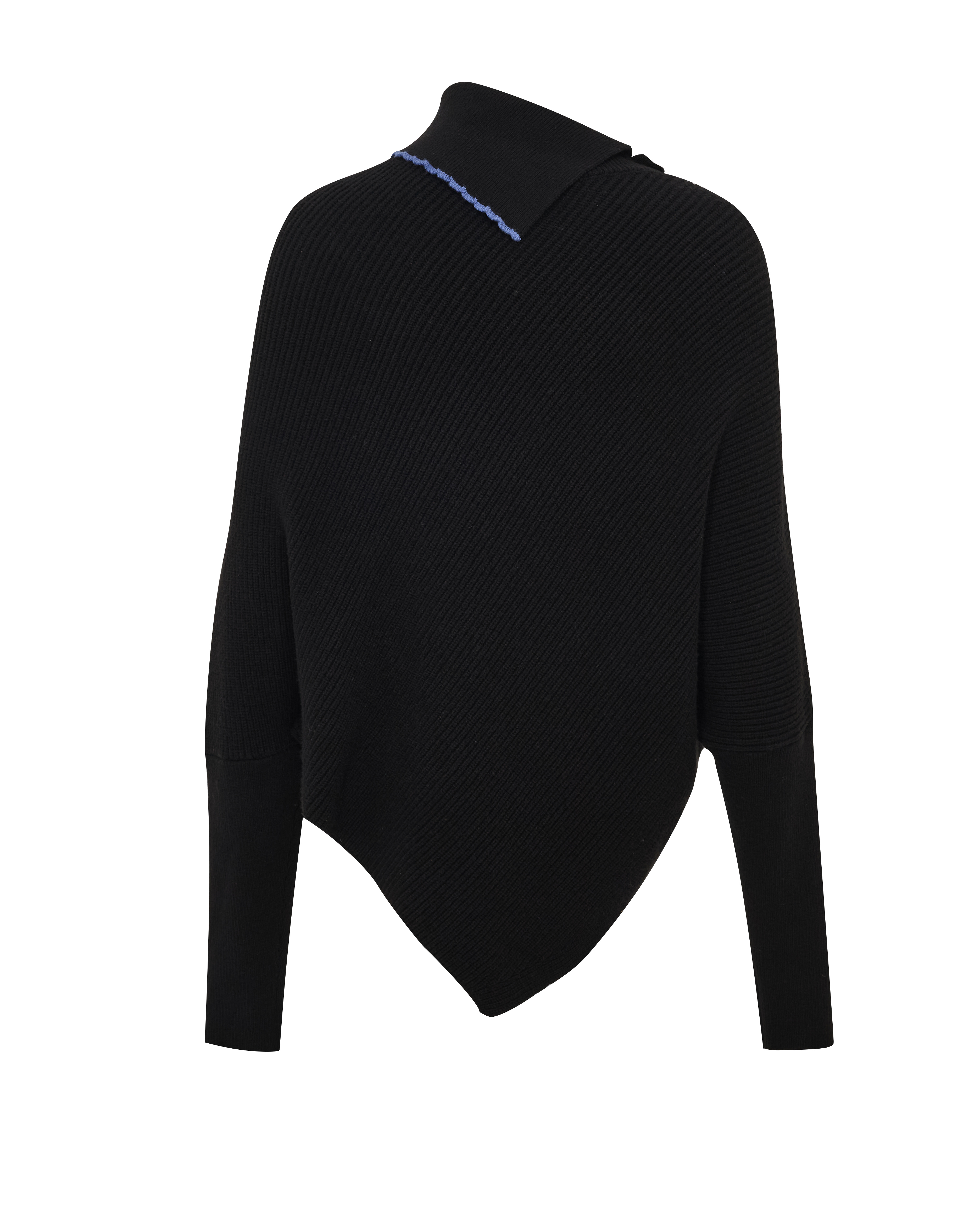Chinese-Style Floral Embroidered Waist-Defining Wool Knit Top