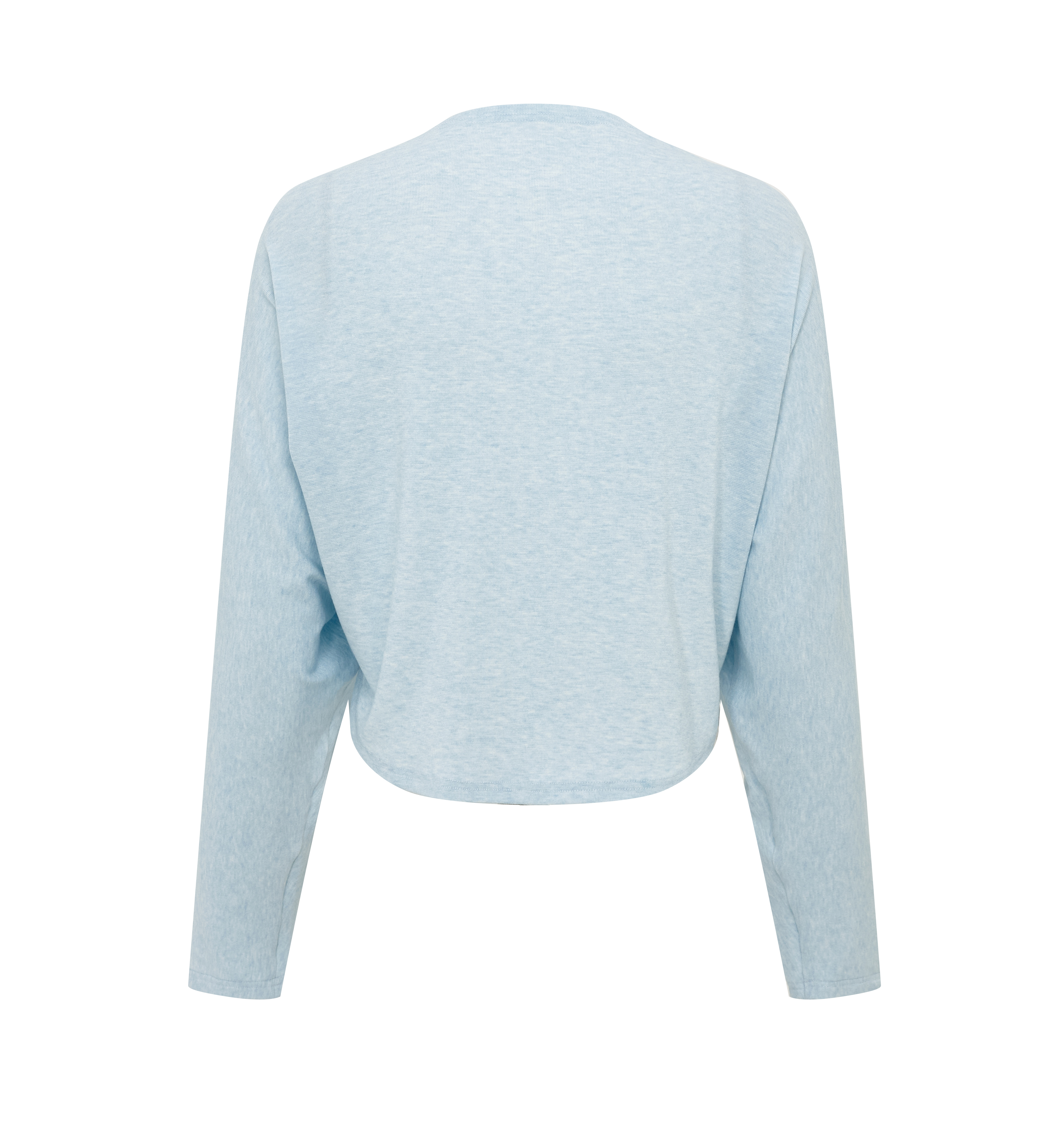 Minimal Solid Color Slit Cropped Wool Knit Top