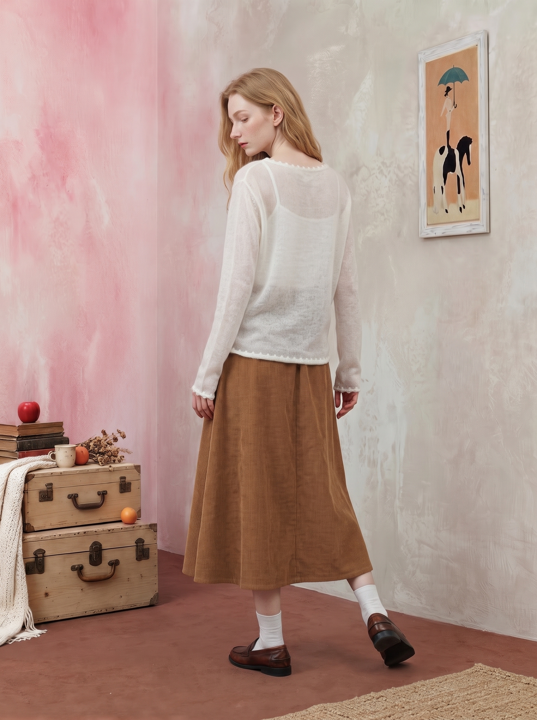 Lace Bow Cropped Wool Knit Top