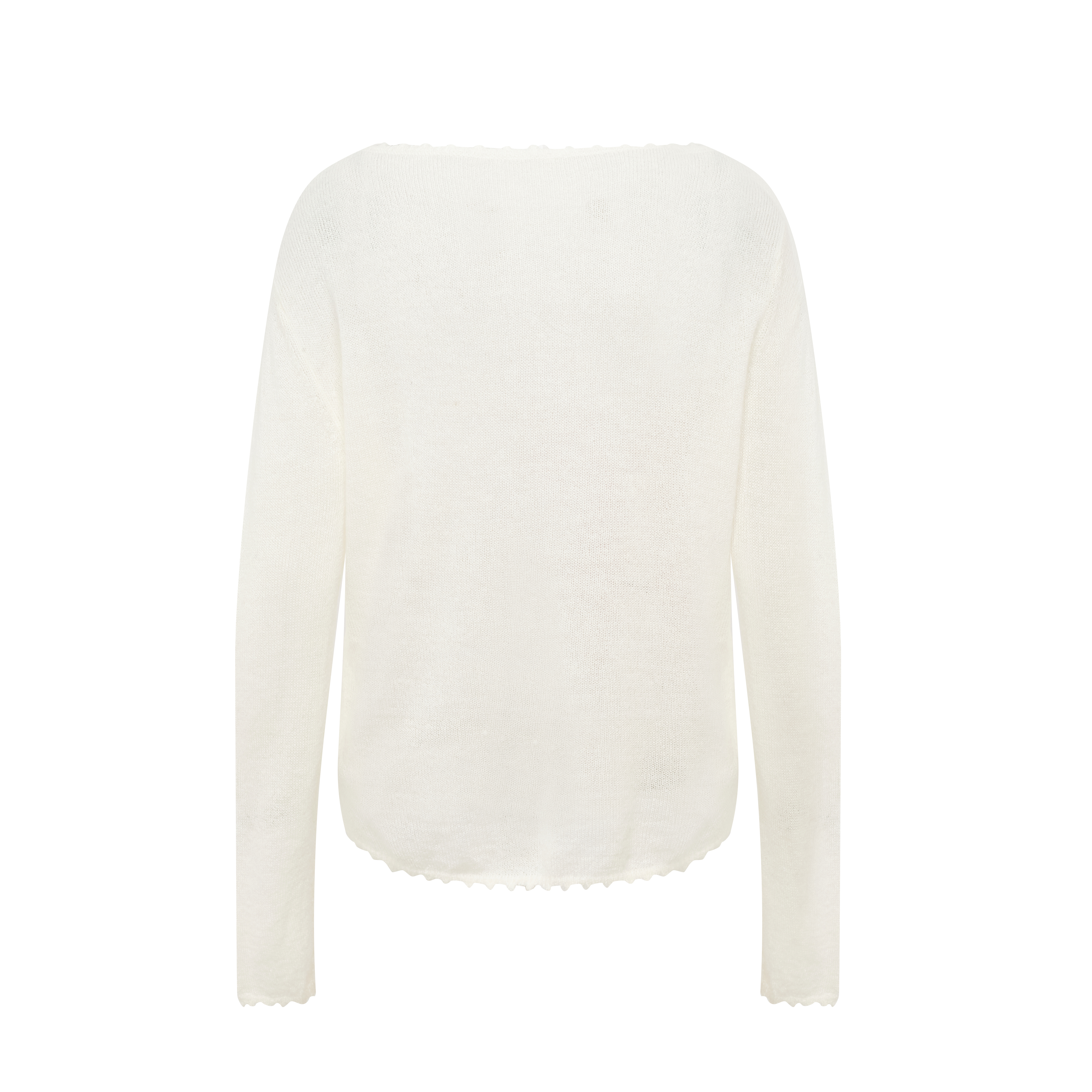 Lace Bow Cropped Wool Knit Top