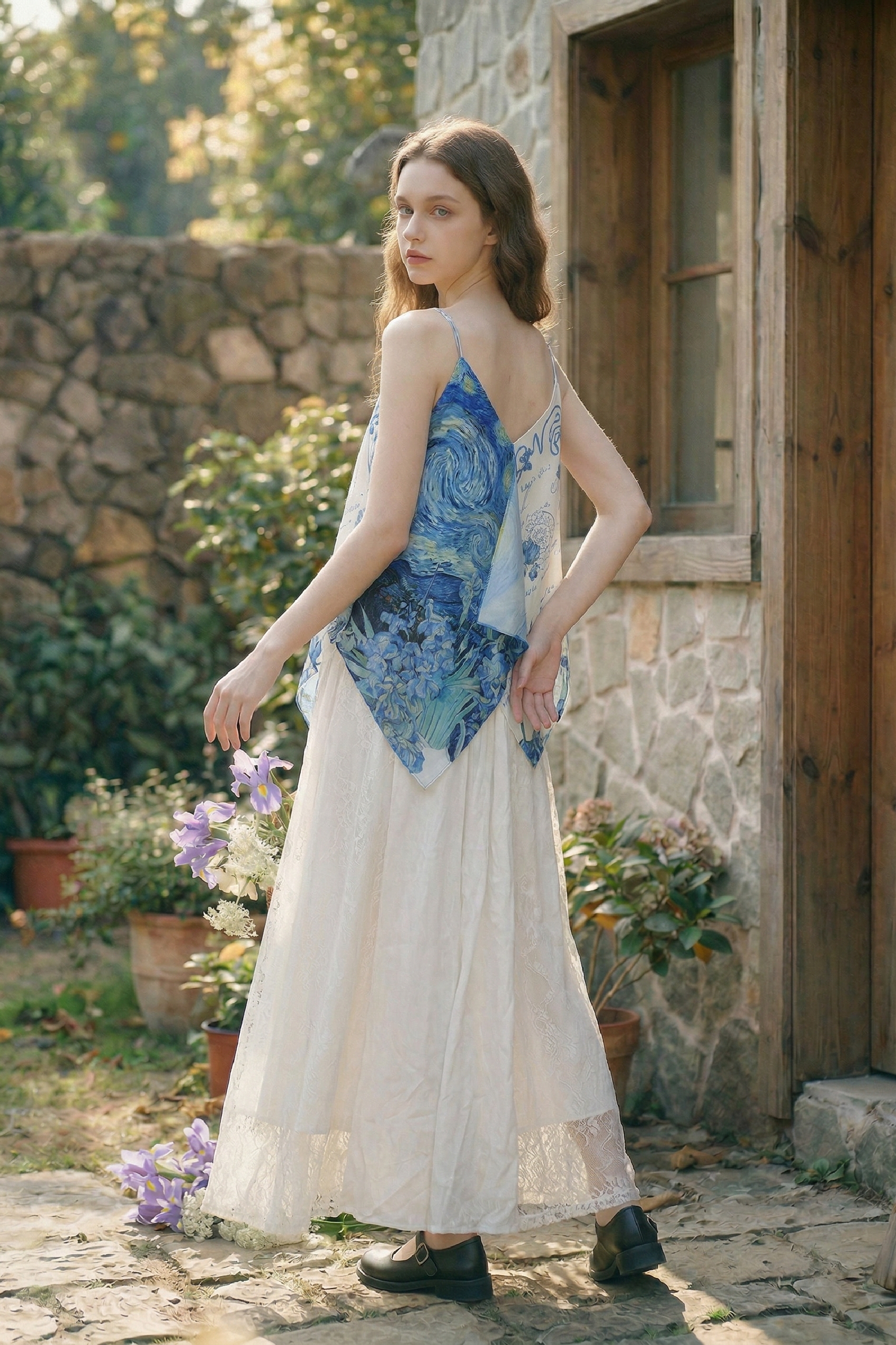 Printed Strap Camisole-LYONSENS