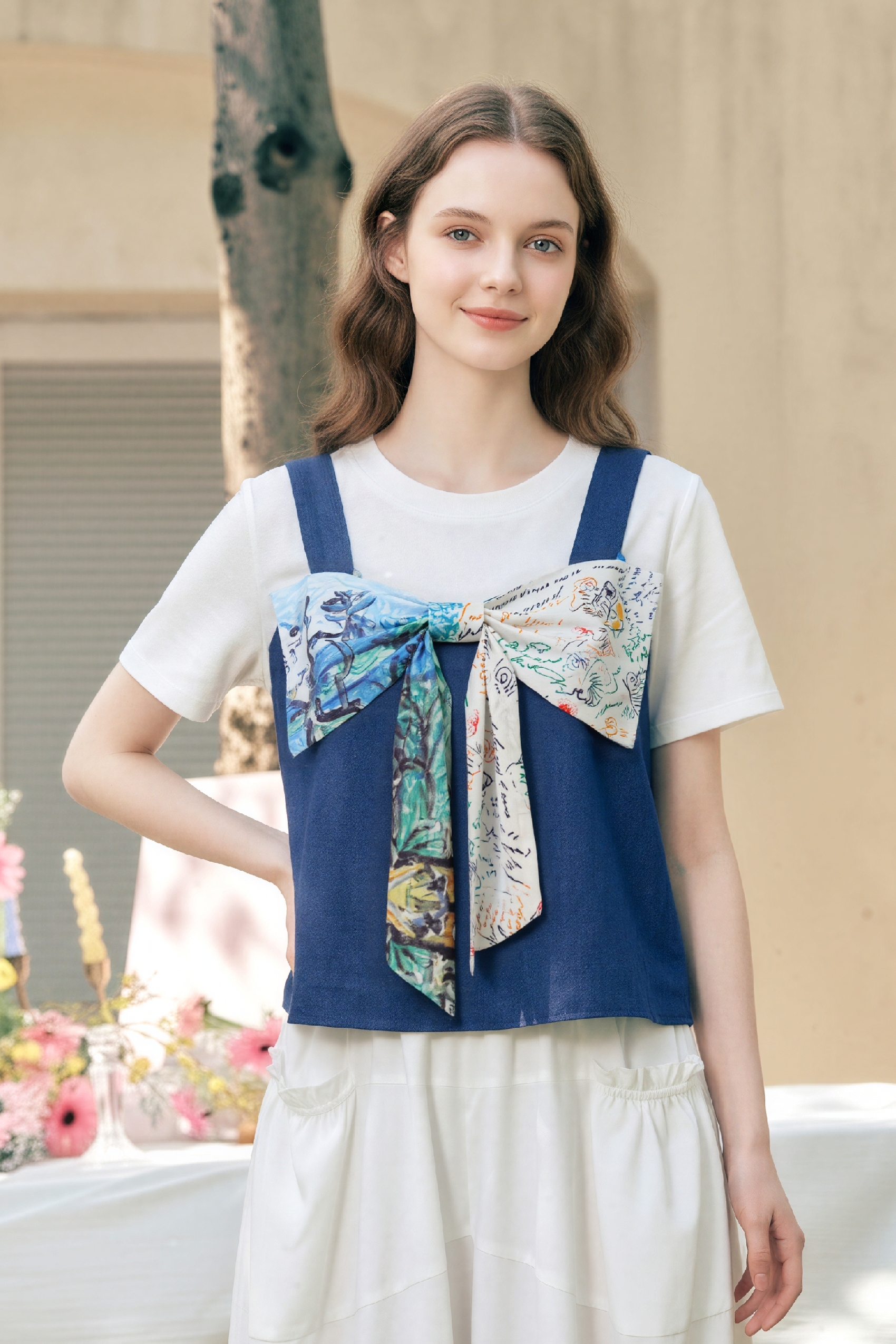 Vintage Bow Strap Top