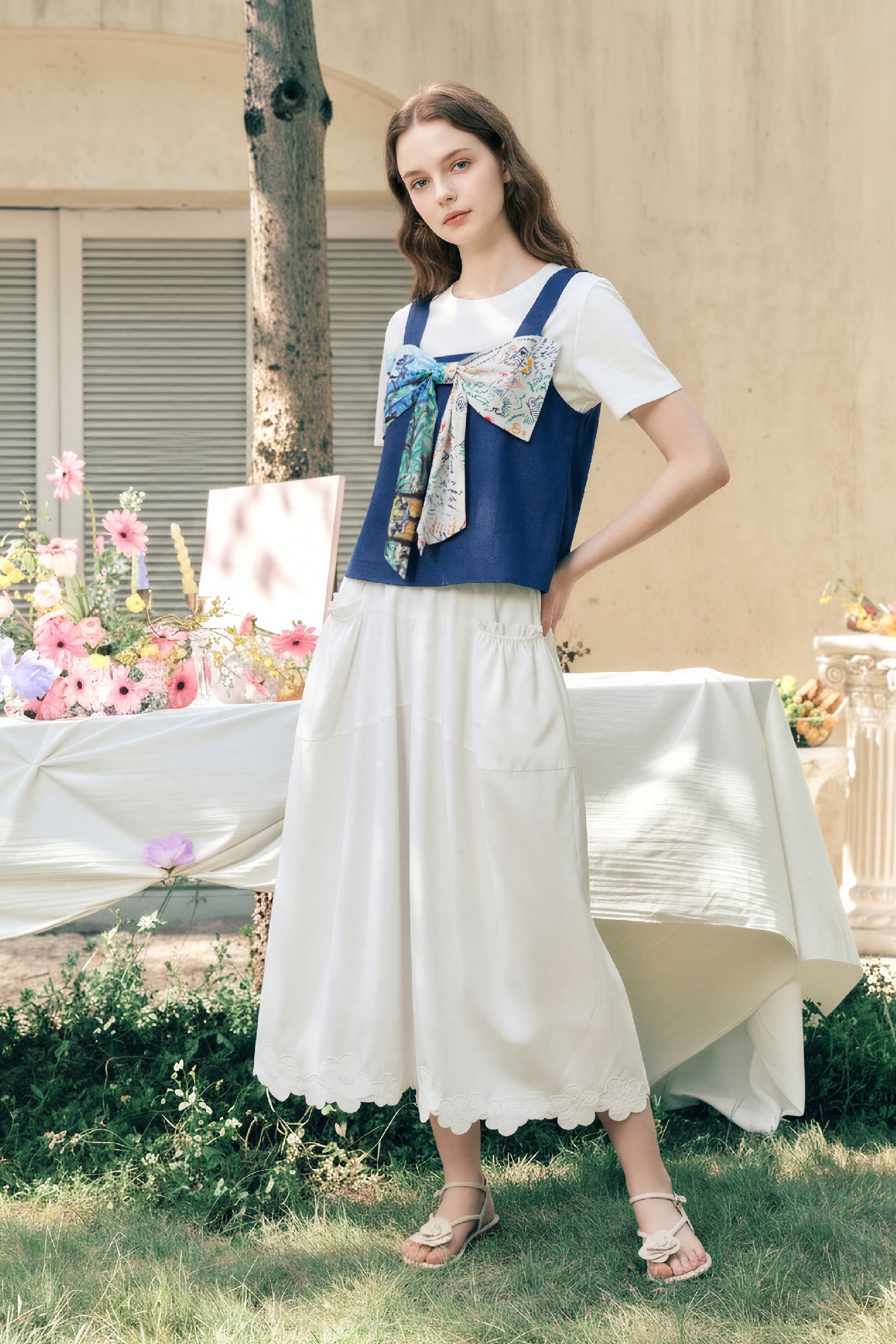 Vintage Bow Strap Top