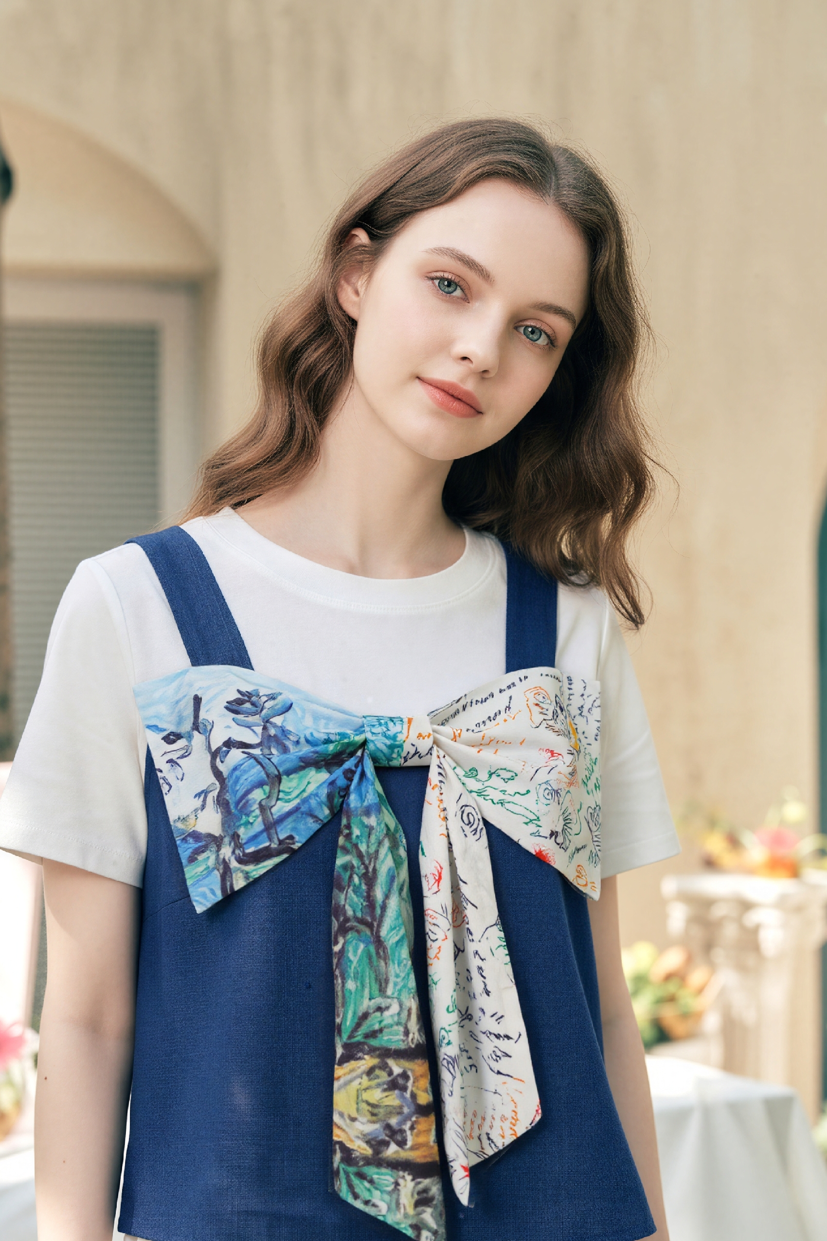 Vintage Bow Strap Top