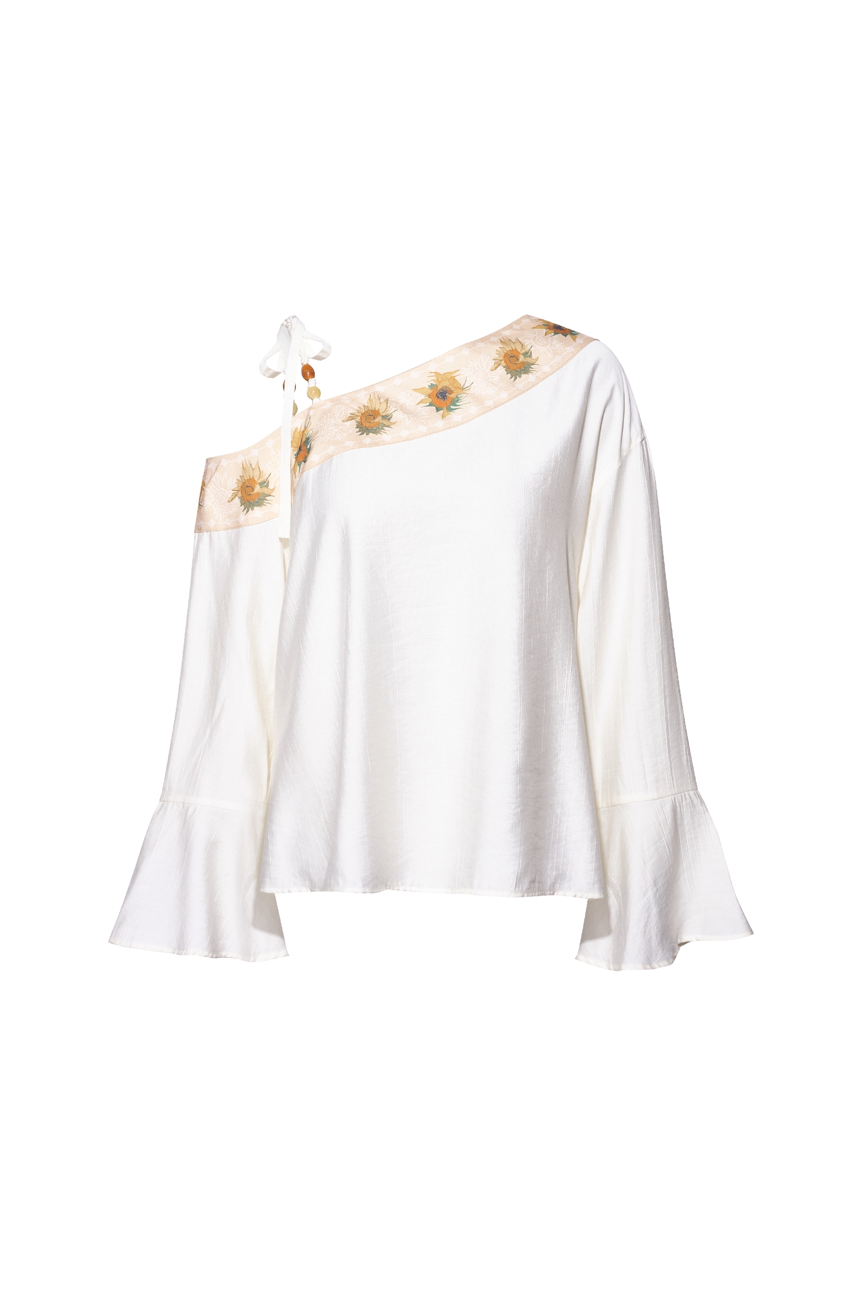 Off-Shoulder Printed Shirt