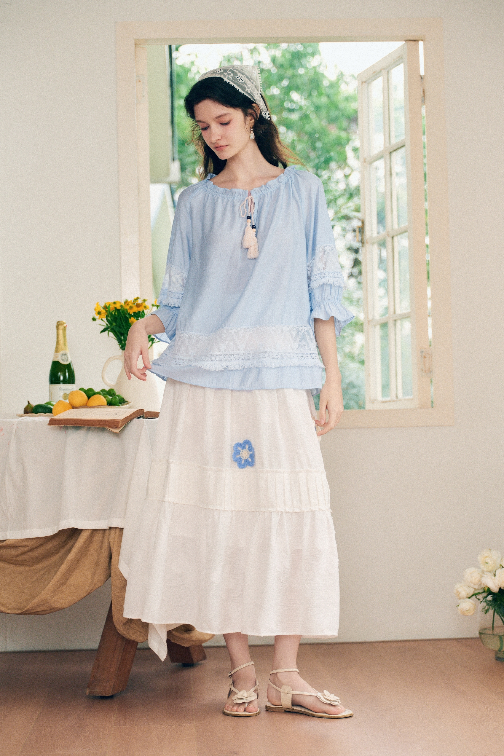 Hollow Patchwork Shirt