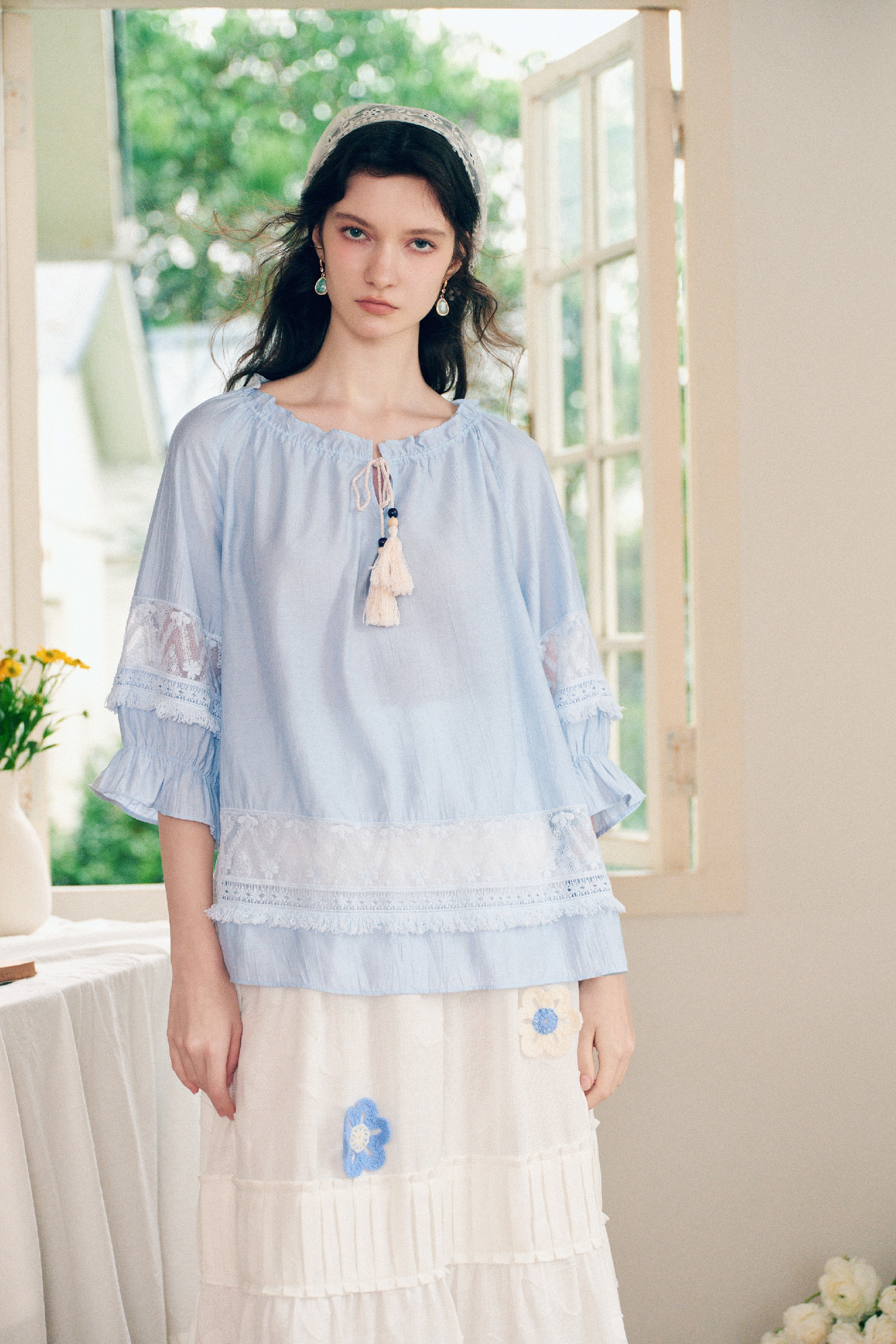 Hollow Patchwork Shirt