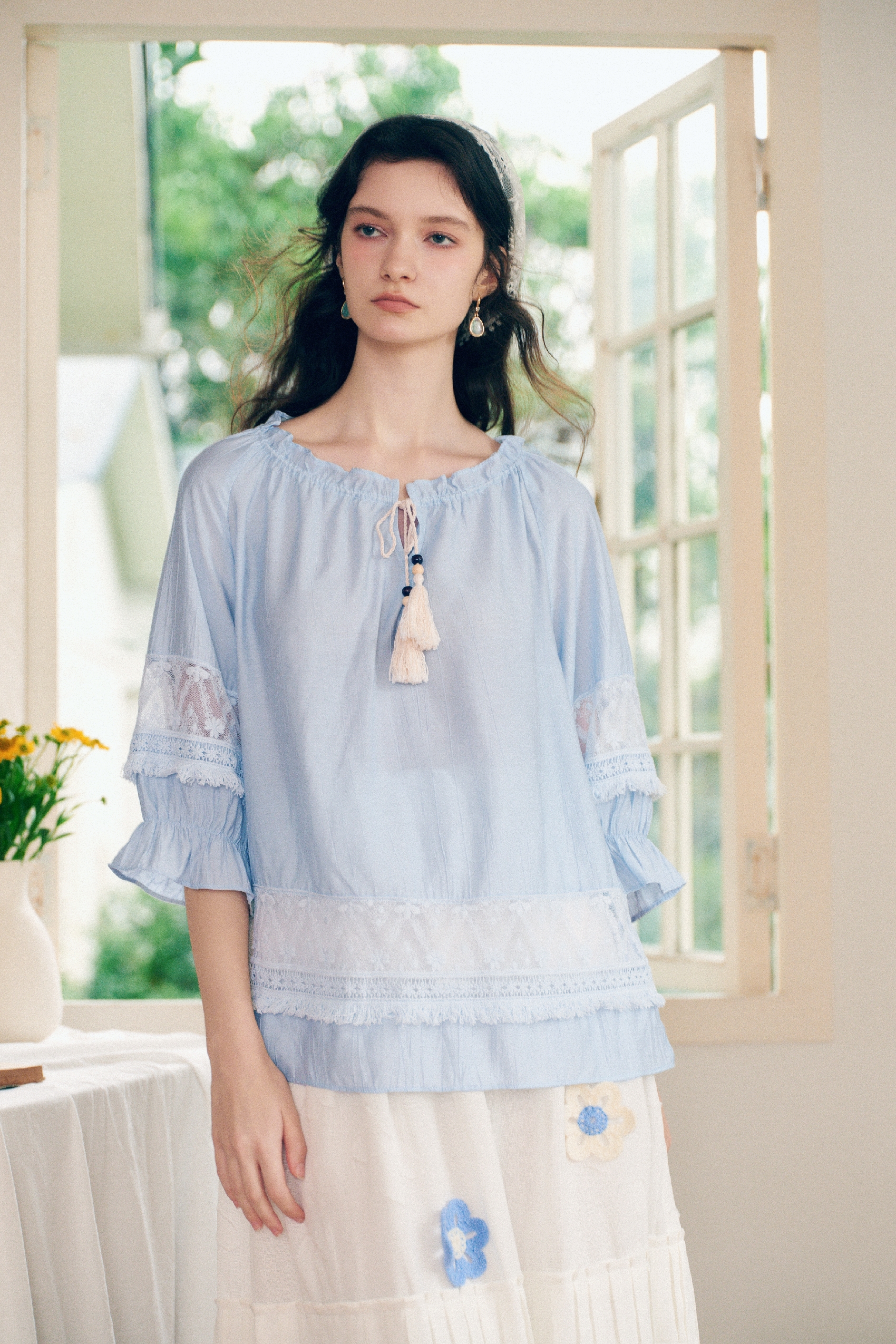 Hollow Patchwork Shirt