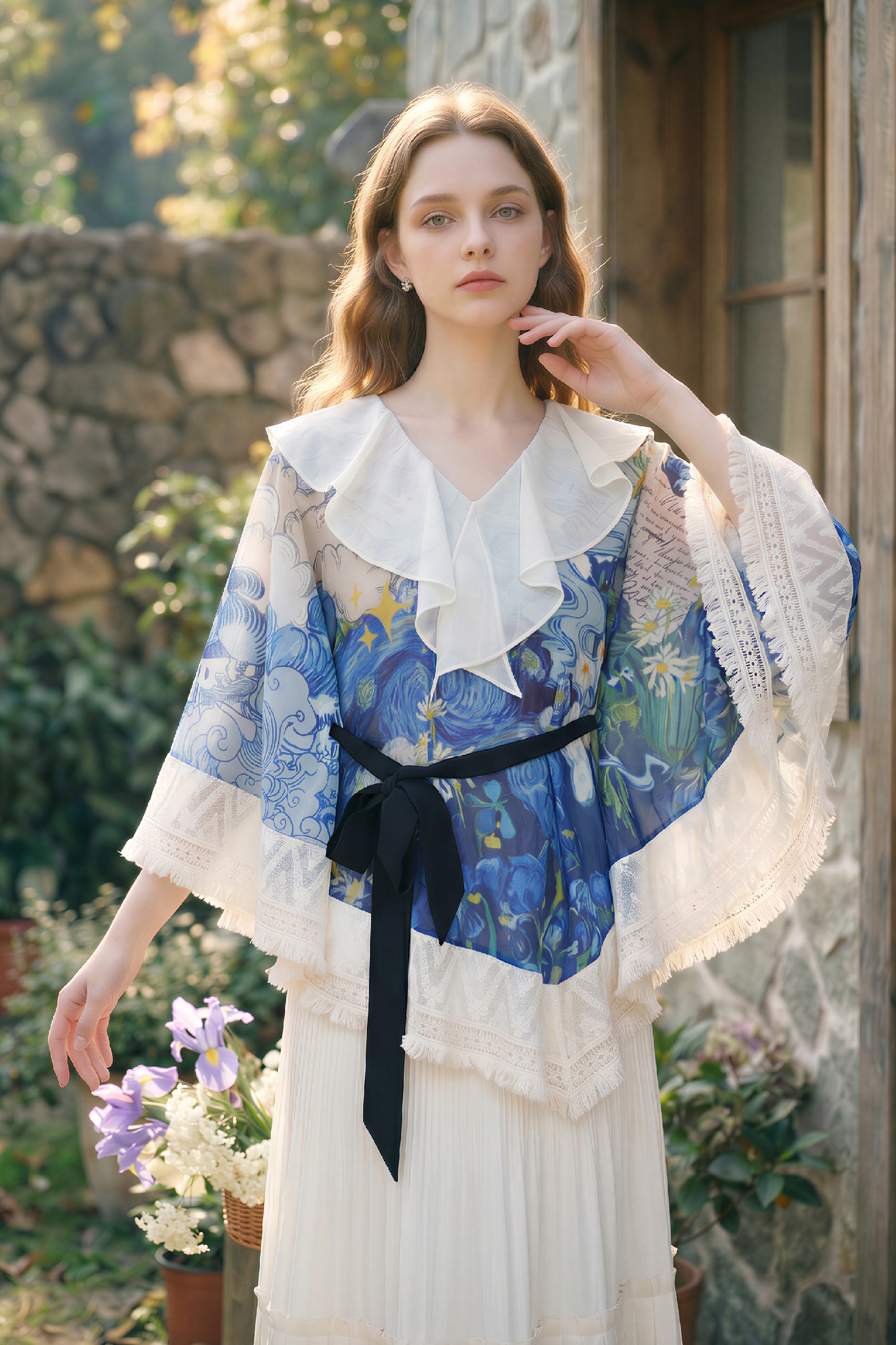 Lace Patchwork Shirt-LYONSENS