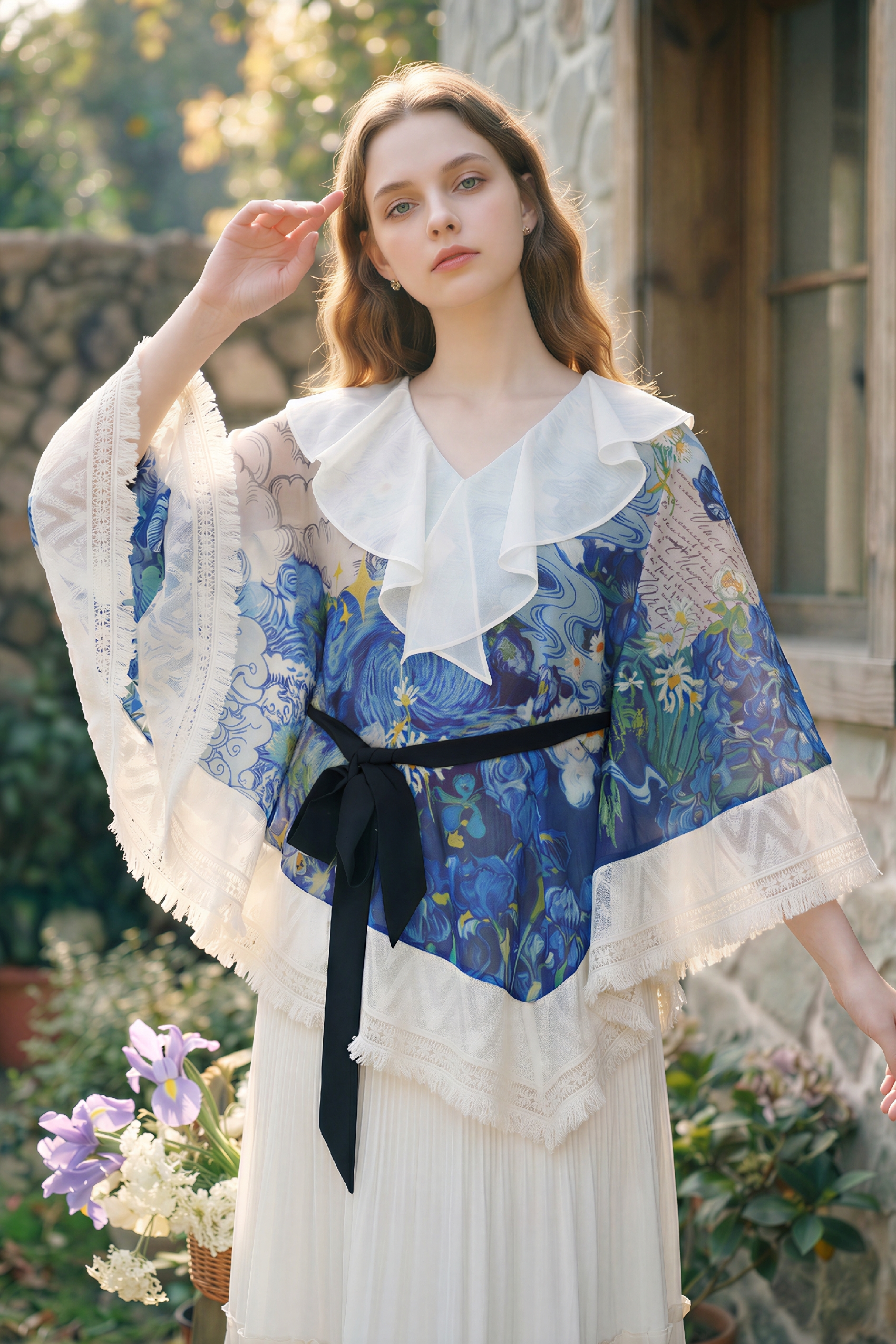 Lace Patchwork Shirt-LYONSENS