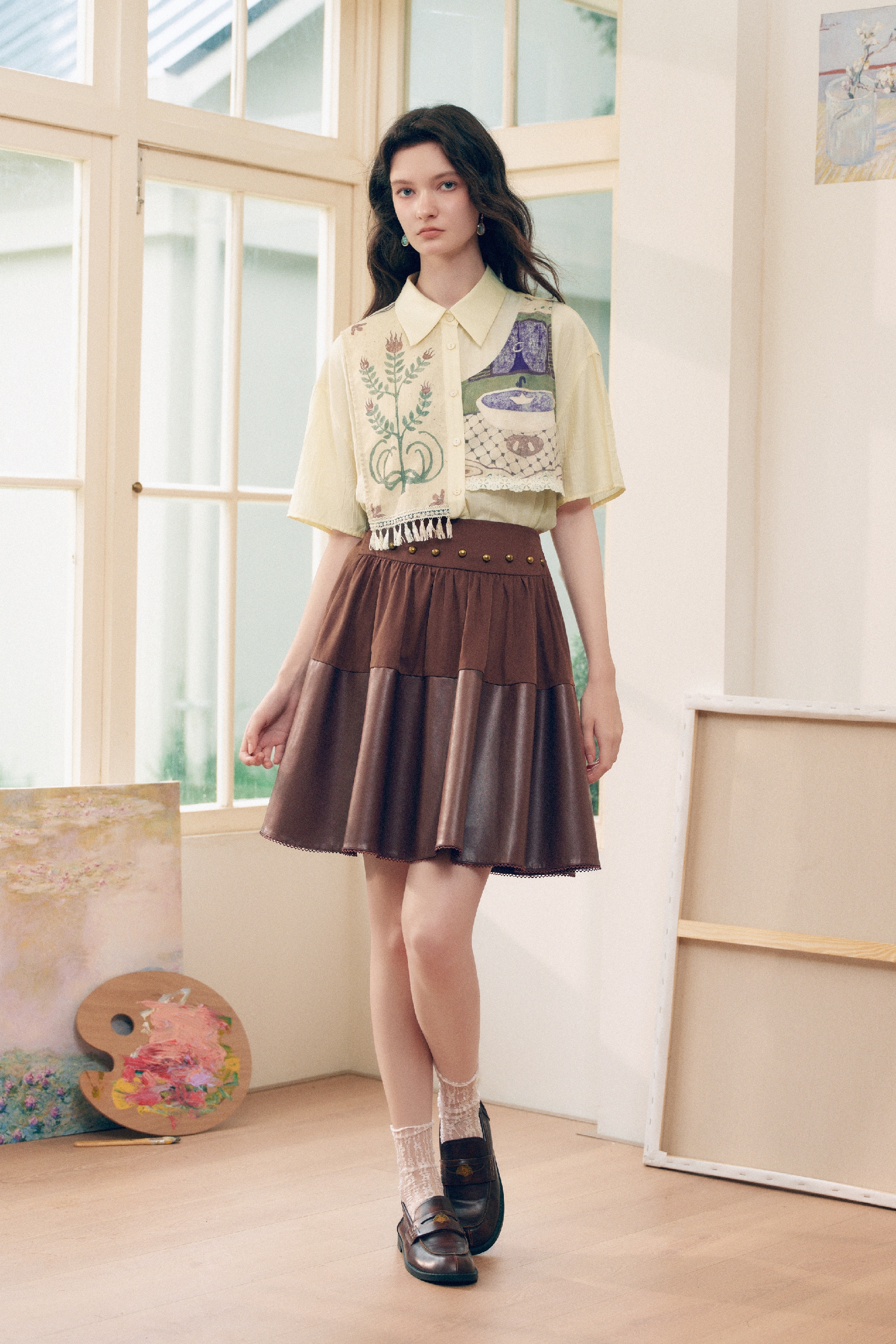 Layered Embroidered Shirt