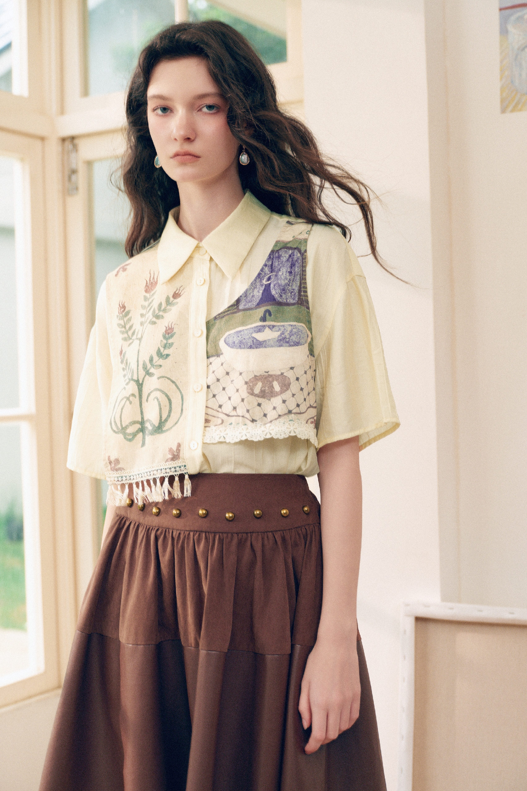 Layered Embroidered Shirt