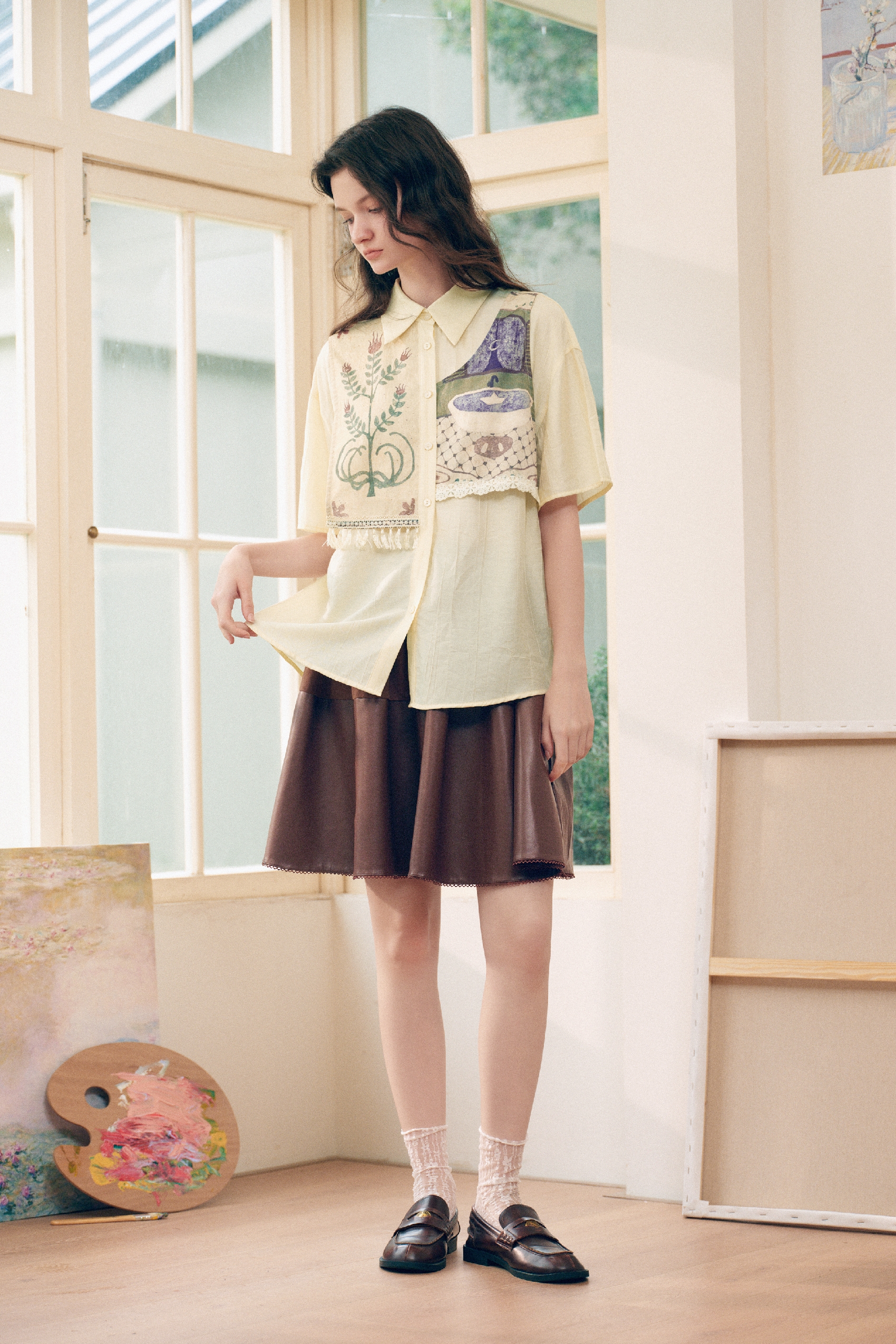 Layered Embroidered Shirt