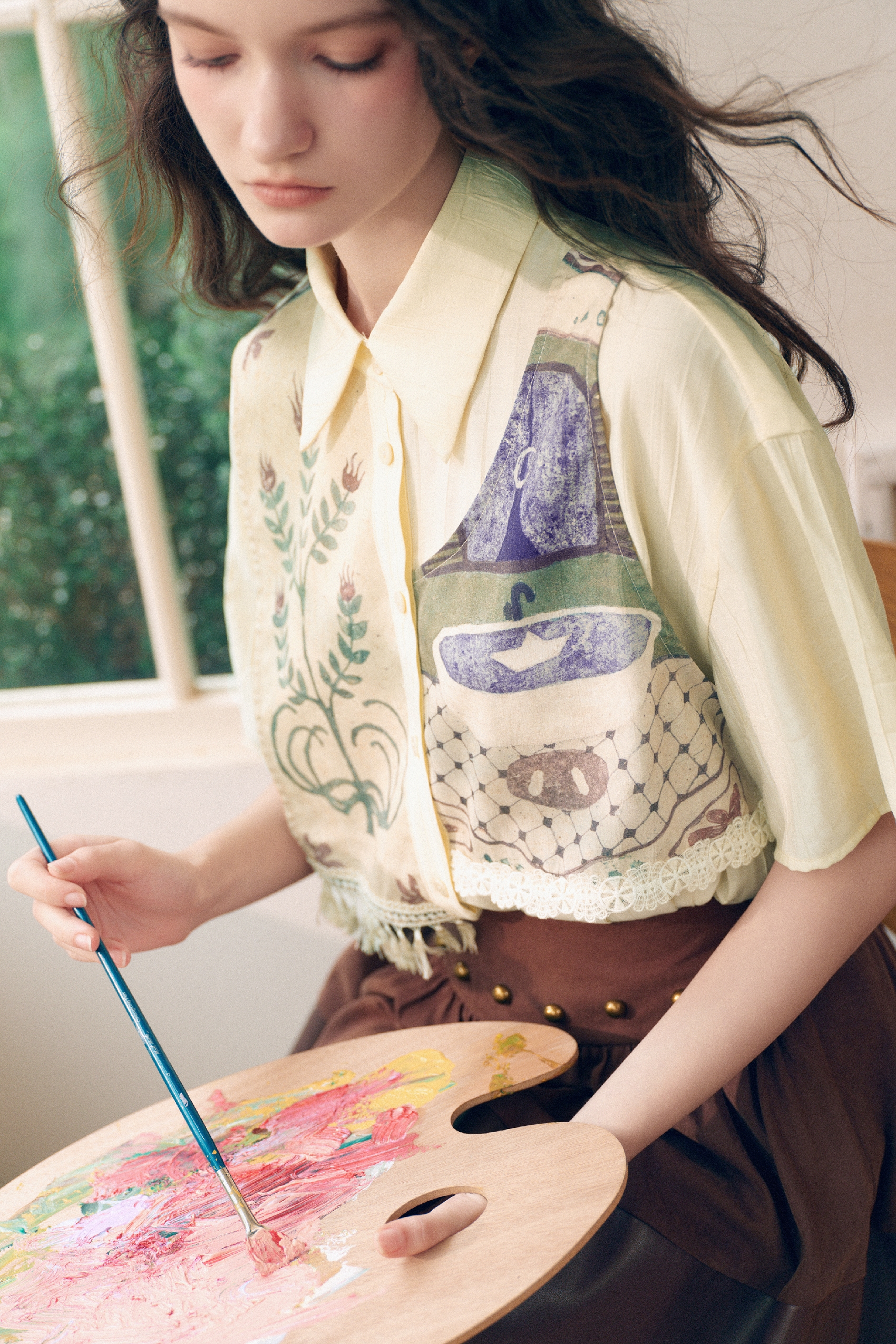 Layered Embroidered Shirt