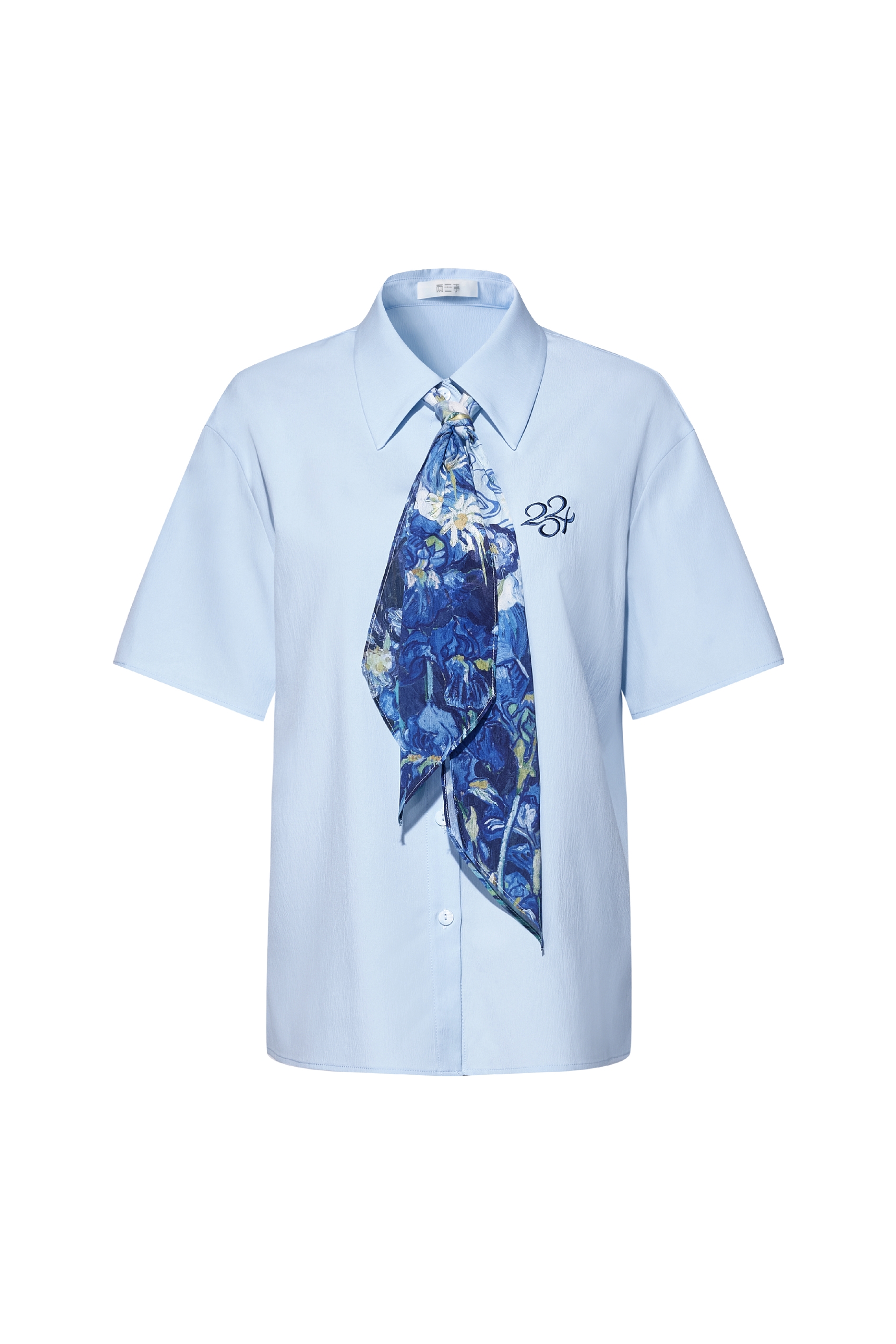 Printed Embroidered Shirt
