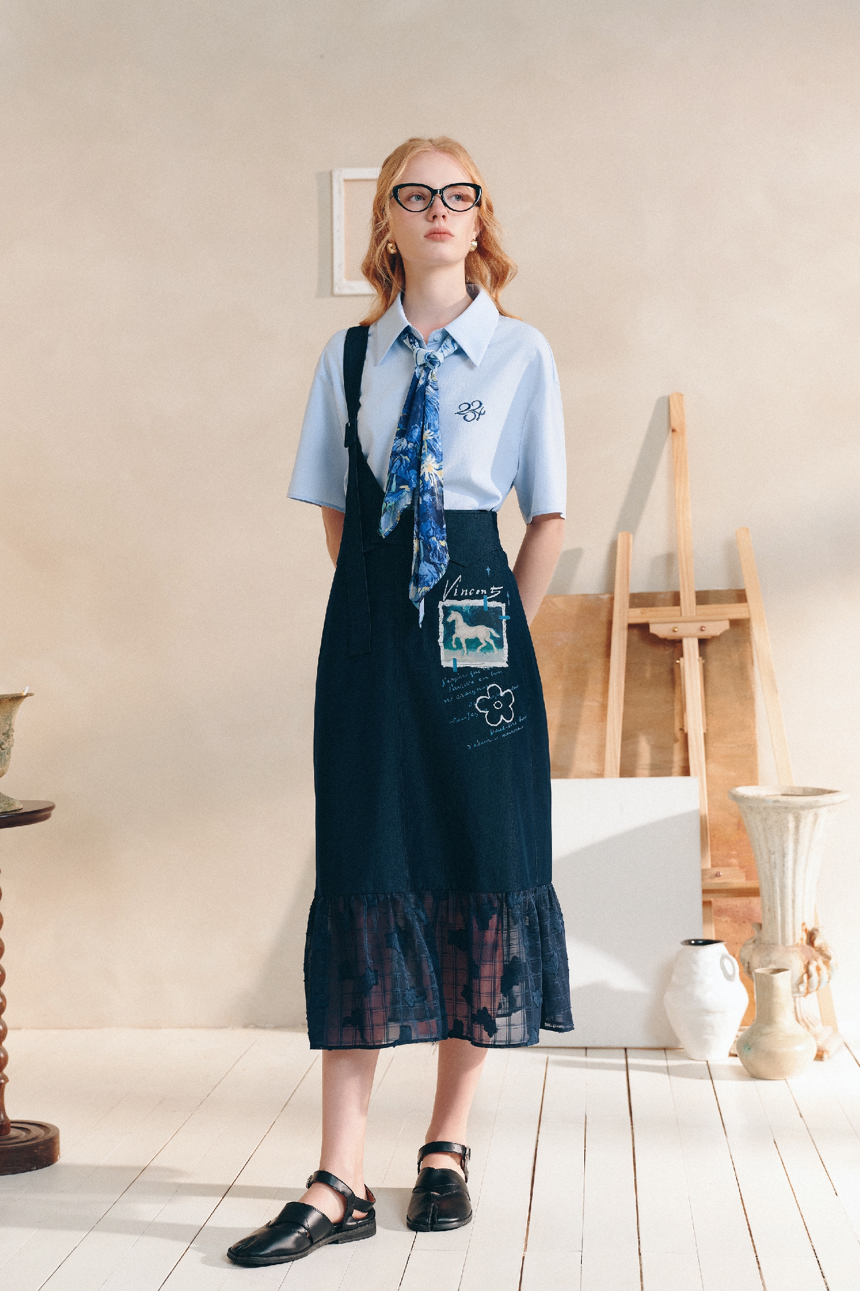 Printed Embroidered Shirt